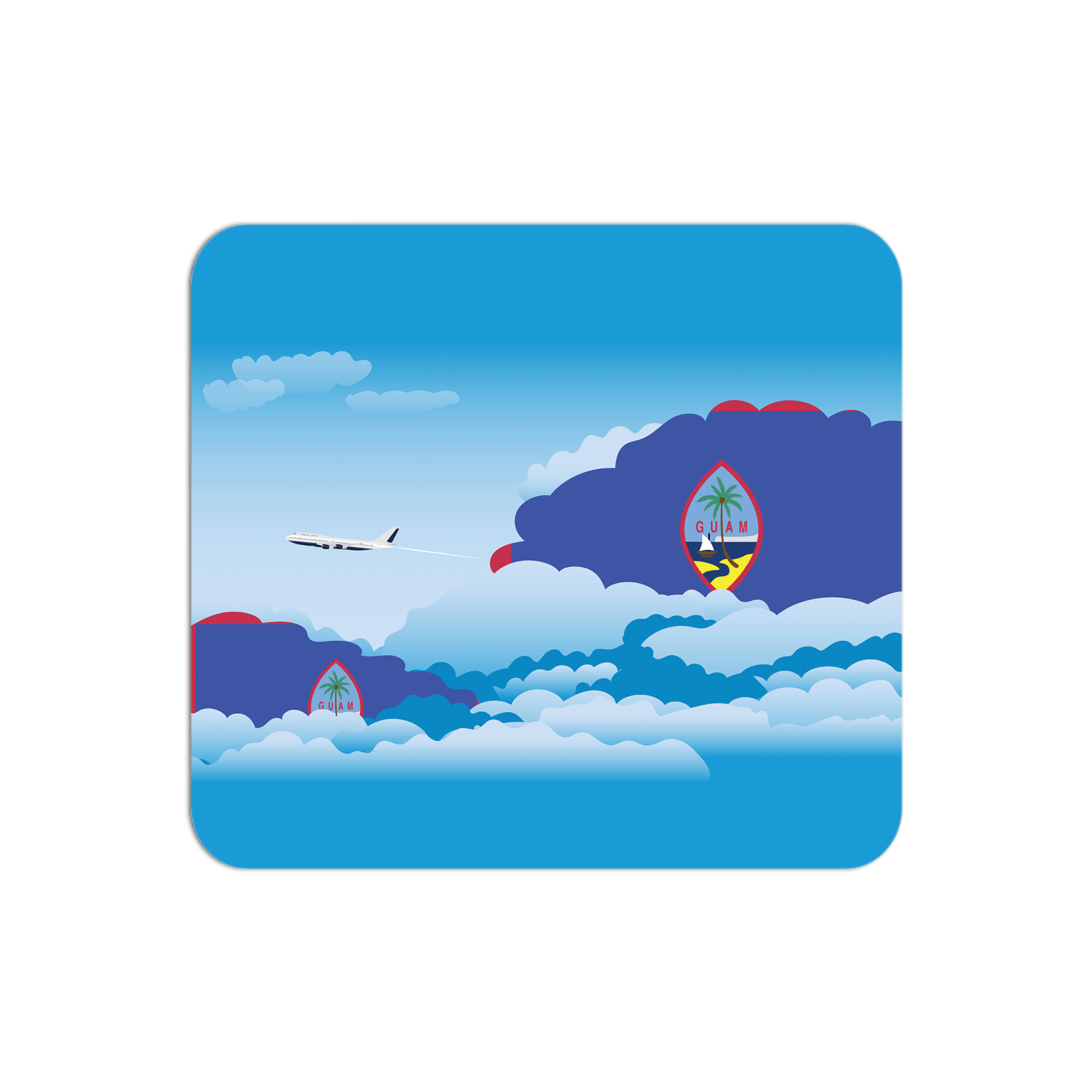 Guam Airplane Airport Flight Day Clouds Mousepad 