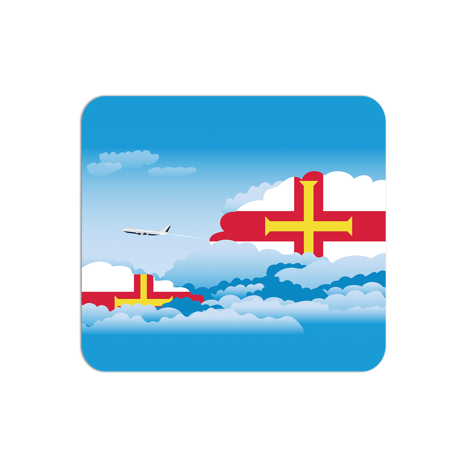 Guernsey Airplane Airport Flight Day Clouds Mousepad 
