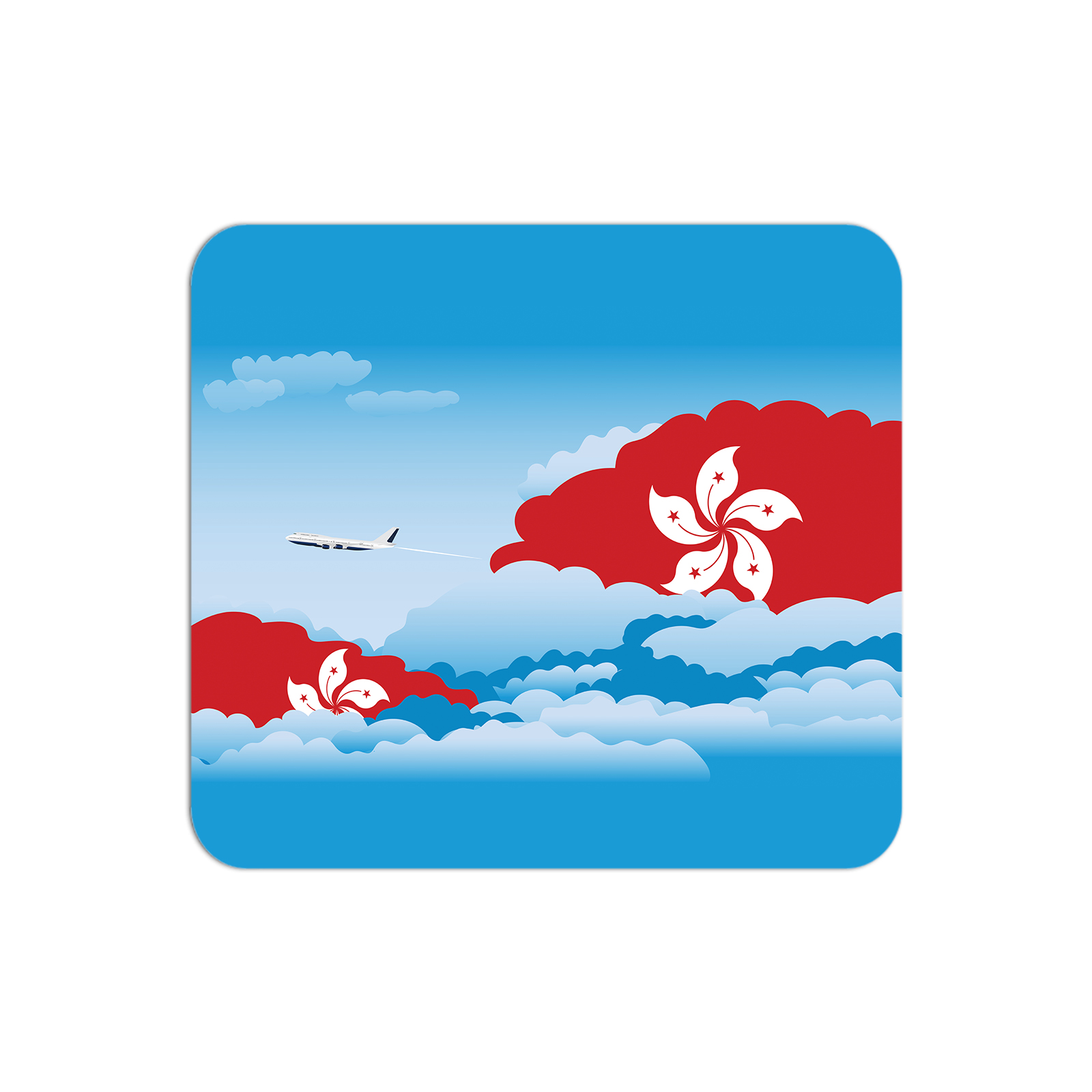 Hong Kong Airplane Airport Flight Day Clouds Mousepad 