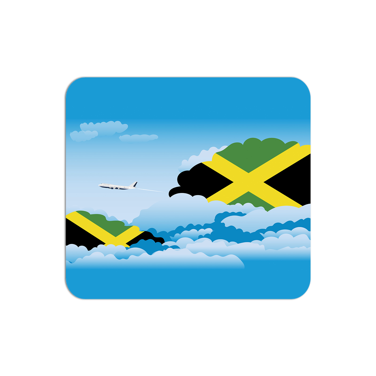 Jamaica Airplane Airport Flight Day Clouds Mousepad 