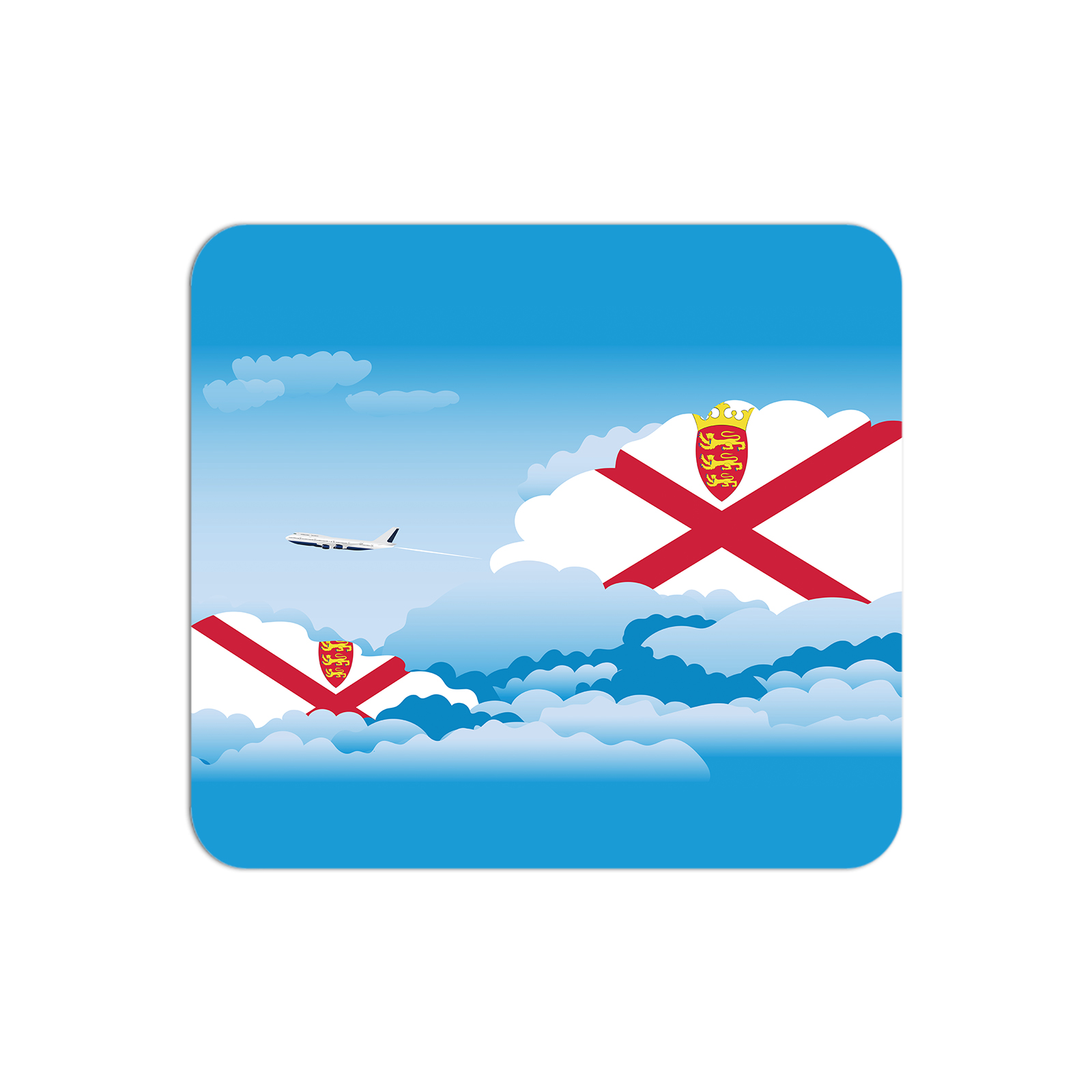 Jersey Airplane Airport Flight Day Clouds Mousepad 