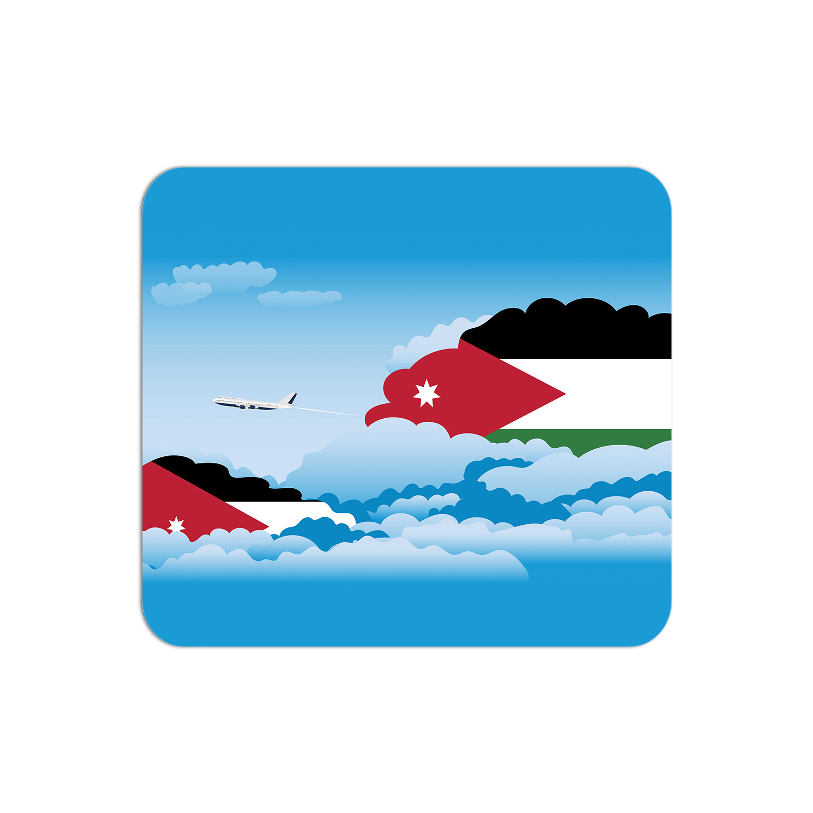 Jordan Airplane Airport Flight Day Clouds Mousepad 
