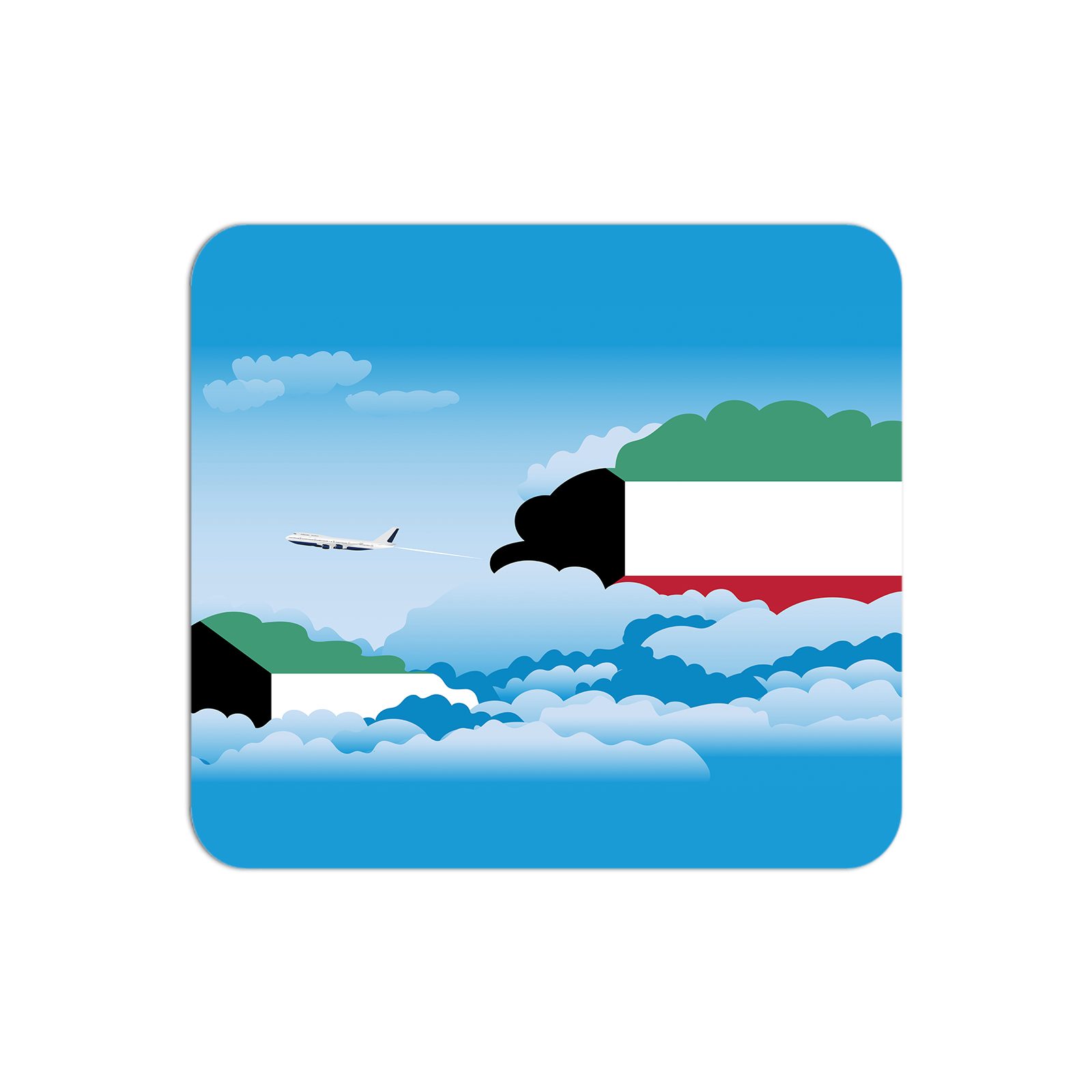 Kuwait Airplane Airport Flight Day Clouds Mousepad 