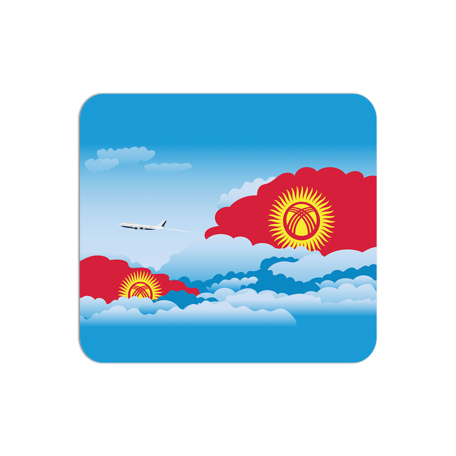 Kyrgyzstan Airplane Airport Flight Day Clouds Mousepad 