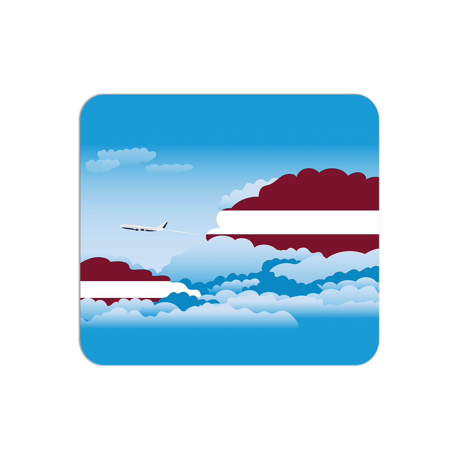 Latvia Airplane Airport Flight Day Clouds Mousepad 
