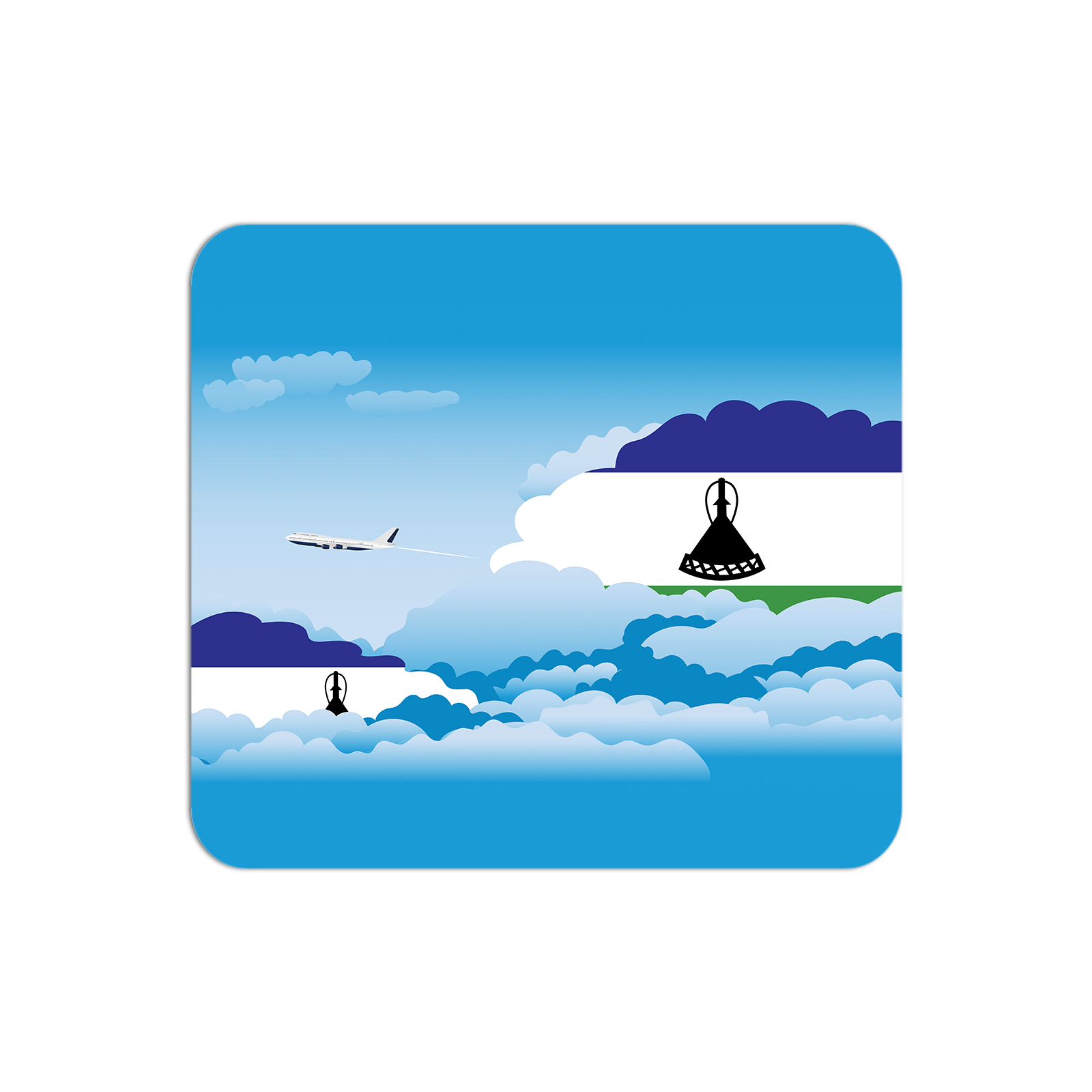 Lesotho Airplane Airport Flight Day Clouds Mousepad 