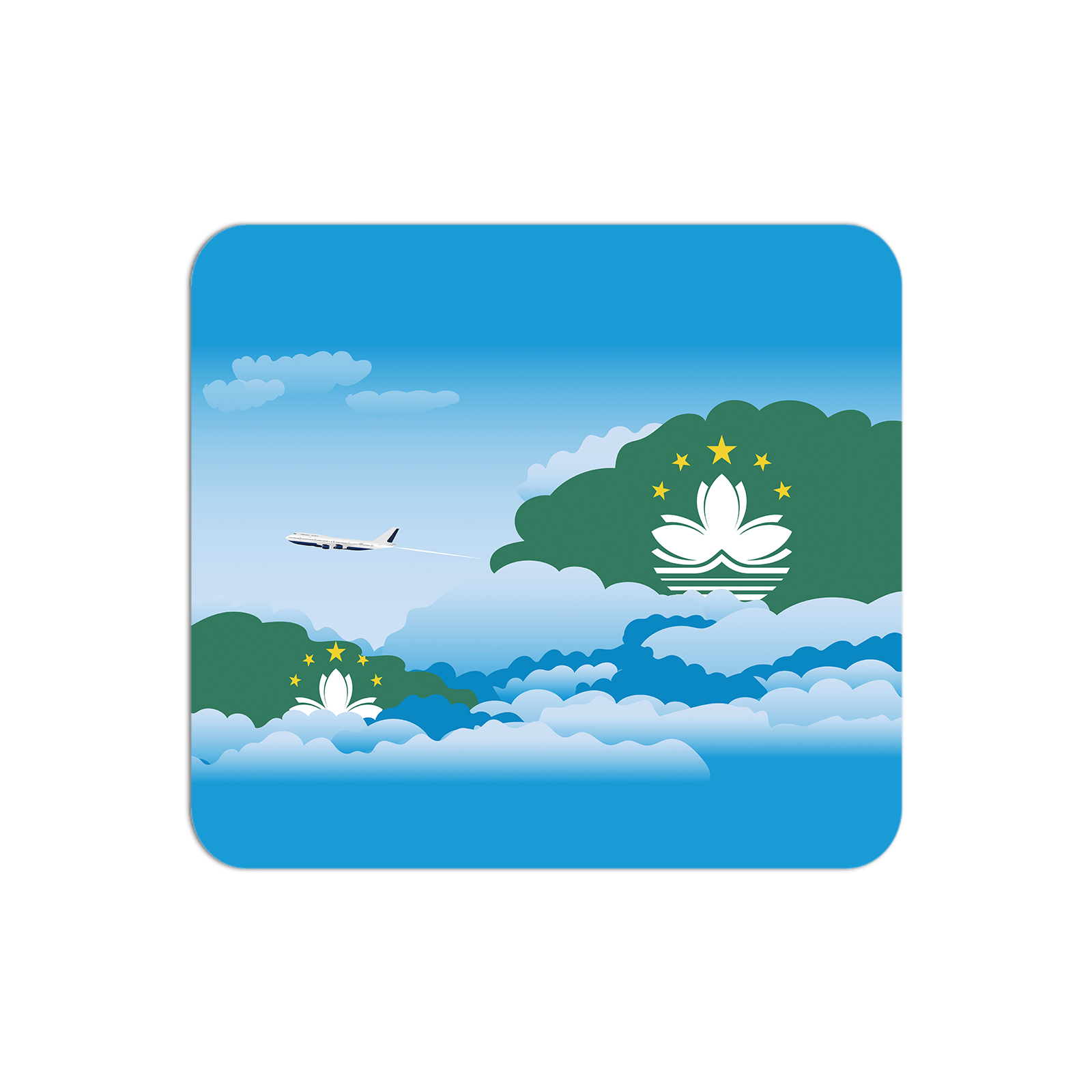 Macau Airplane Airport Flight Day Clouds Mousepad 