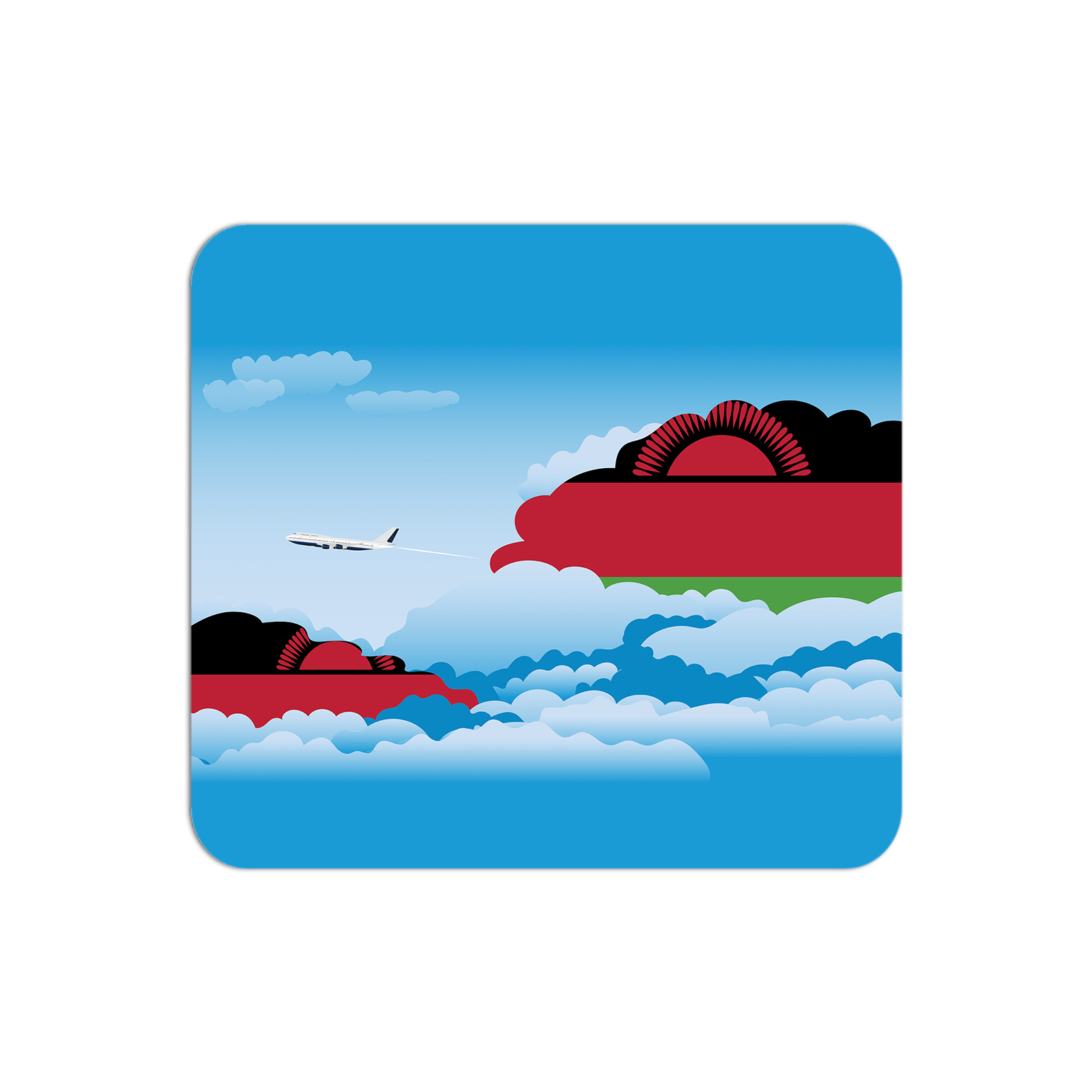 Malawi Airplane Airport Flight Day Clouds Mousepad 