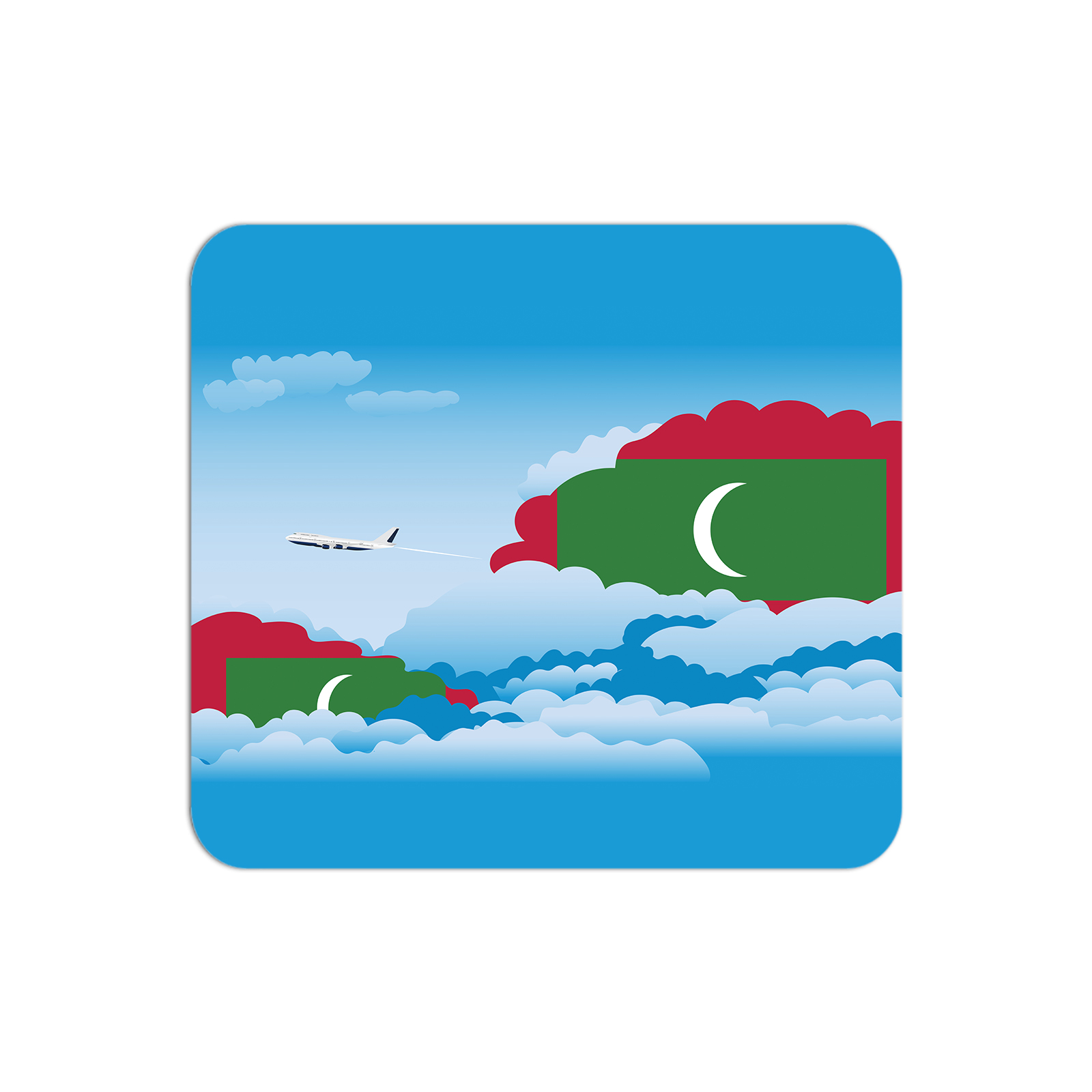 Maldives Airplane Airport Flight Day Clouds Mousepad 