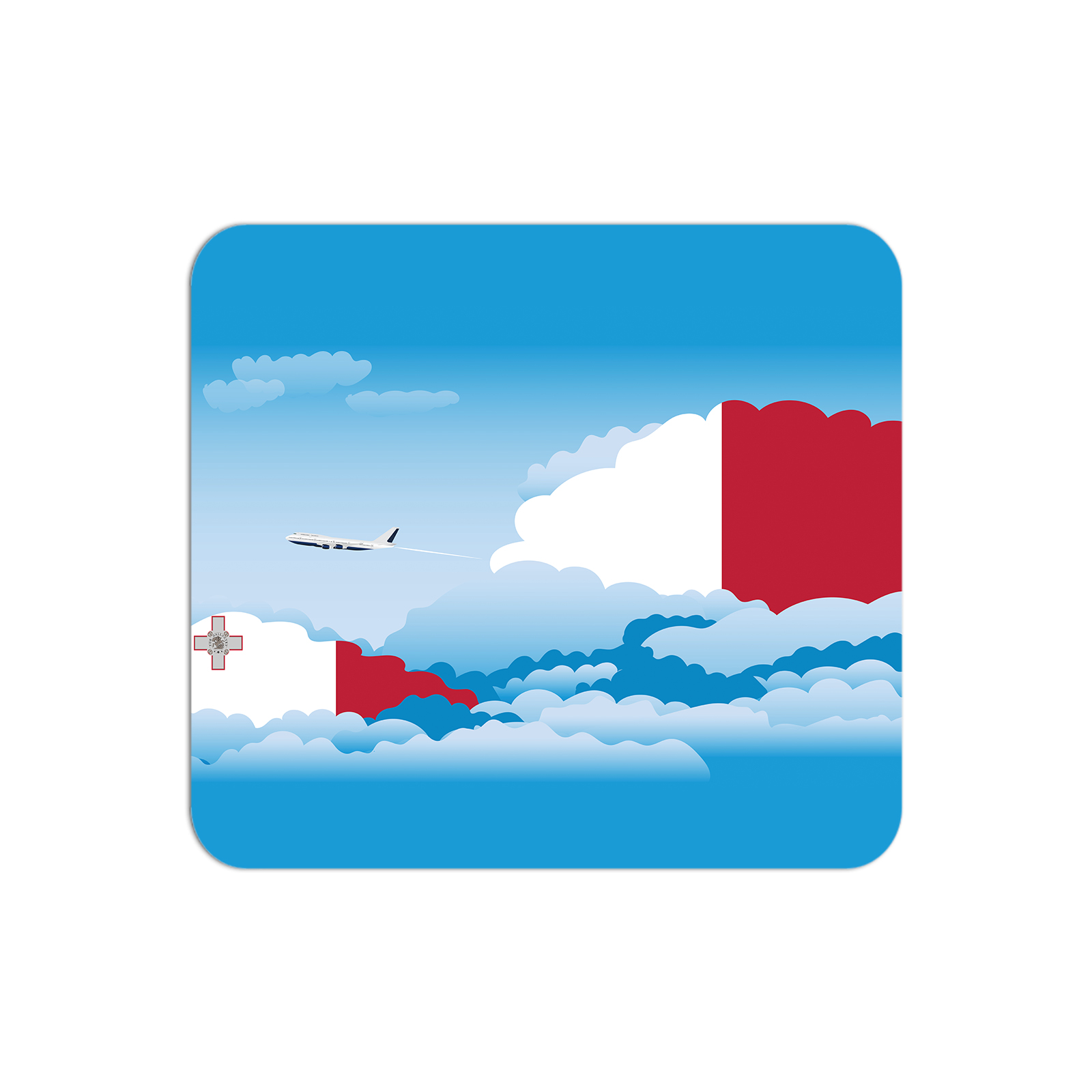Malta Airplane Airport Flight Day Clouds Mousepad 