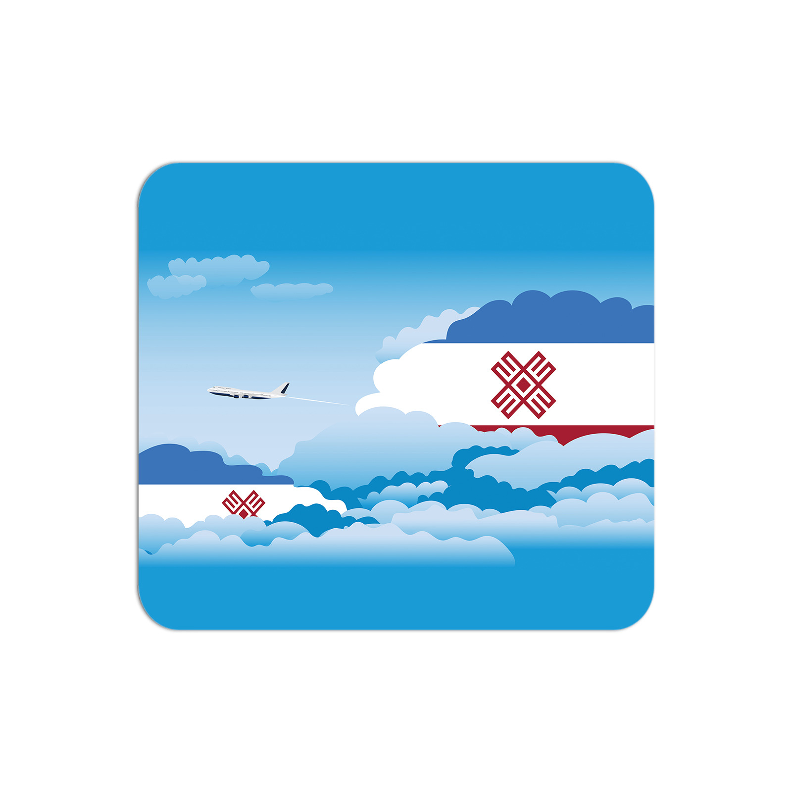 Mari El Airplane Airport Flight Day Clouds Mousepad 