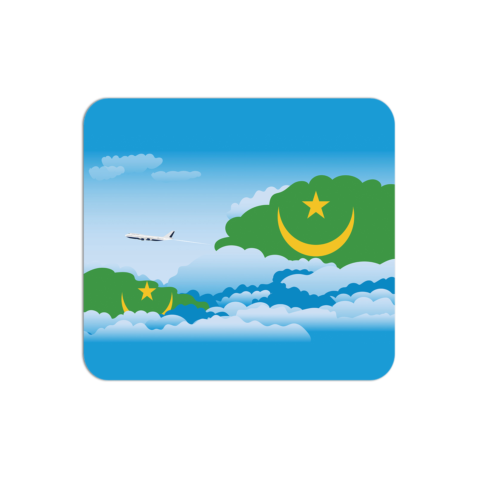 Mauritania Airplane Airport Flight Day Clouds Mousepad 