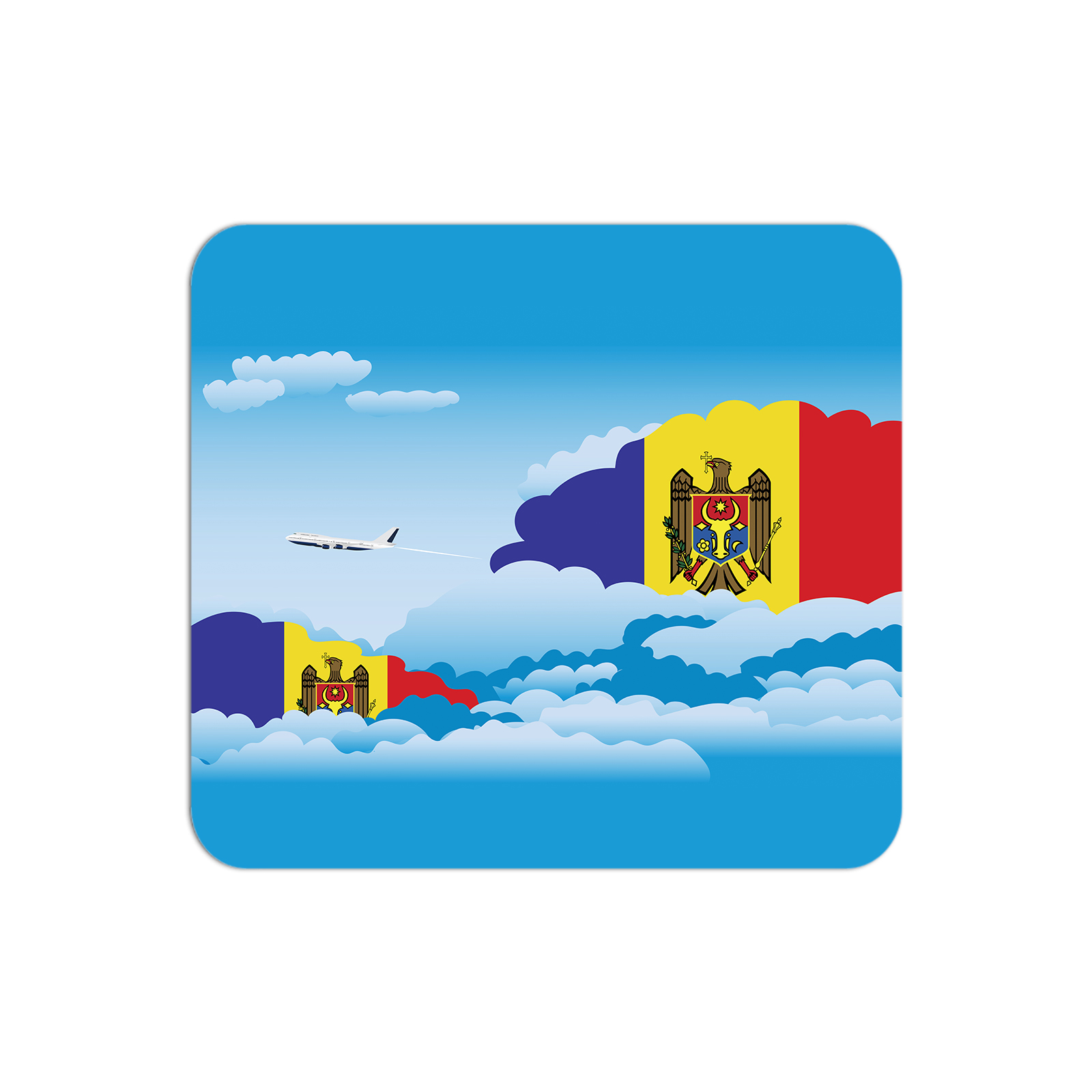 Moldova Airplane Airport Flight Day Clouds Mousepad 