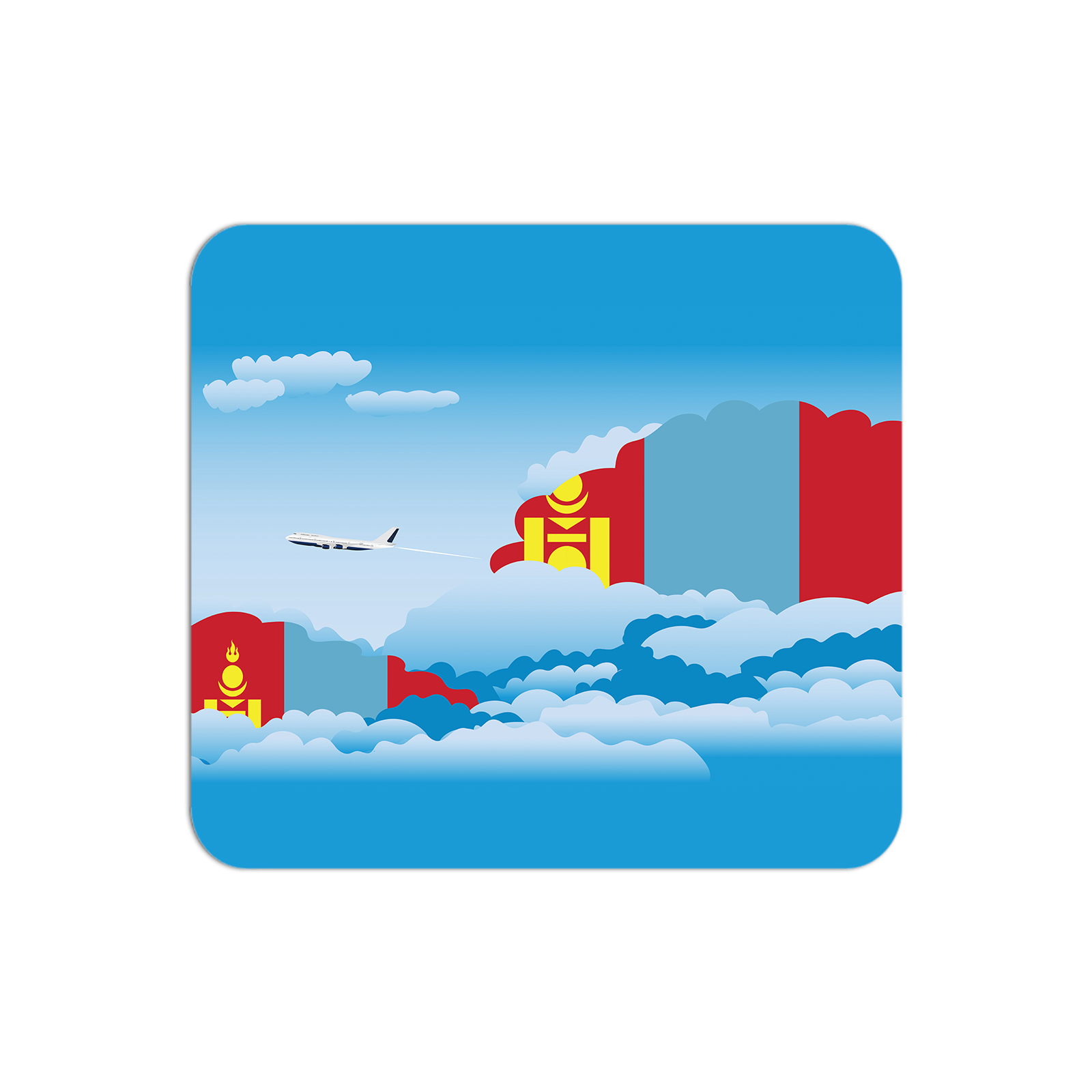 Mongolia Airplane Airport Flight Day Clouds Mousepad 