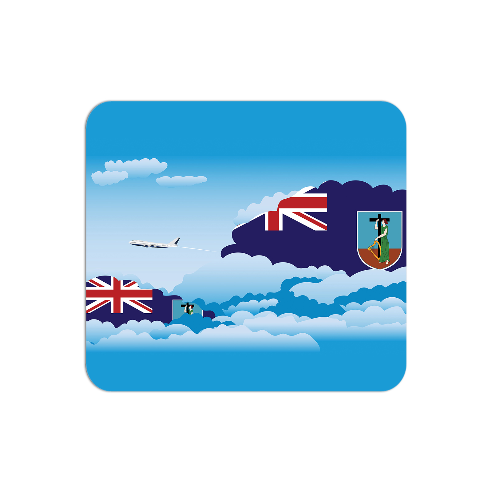 Montserrat Airplane Airport Flight Day Clouds Mousepad 