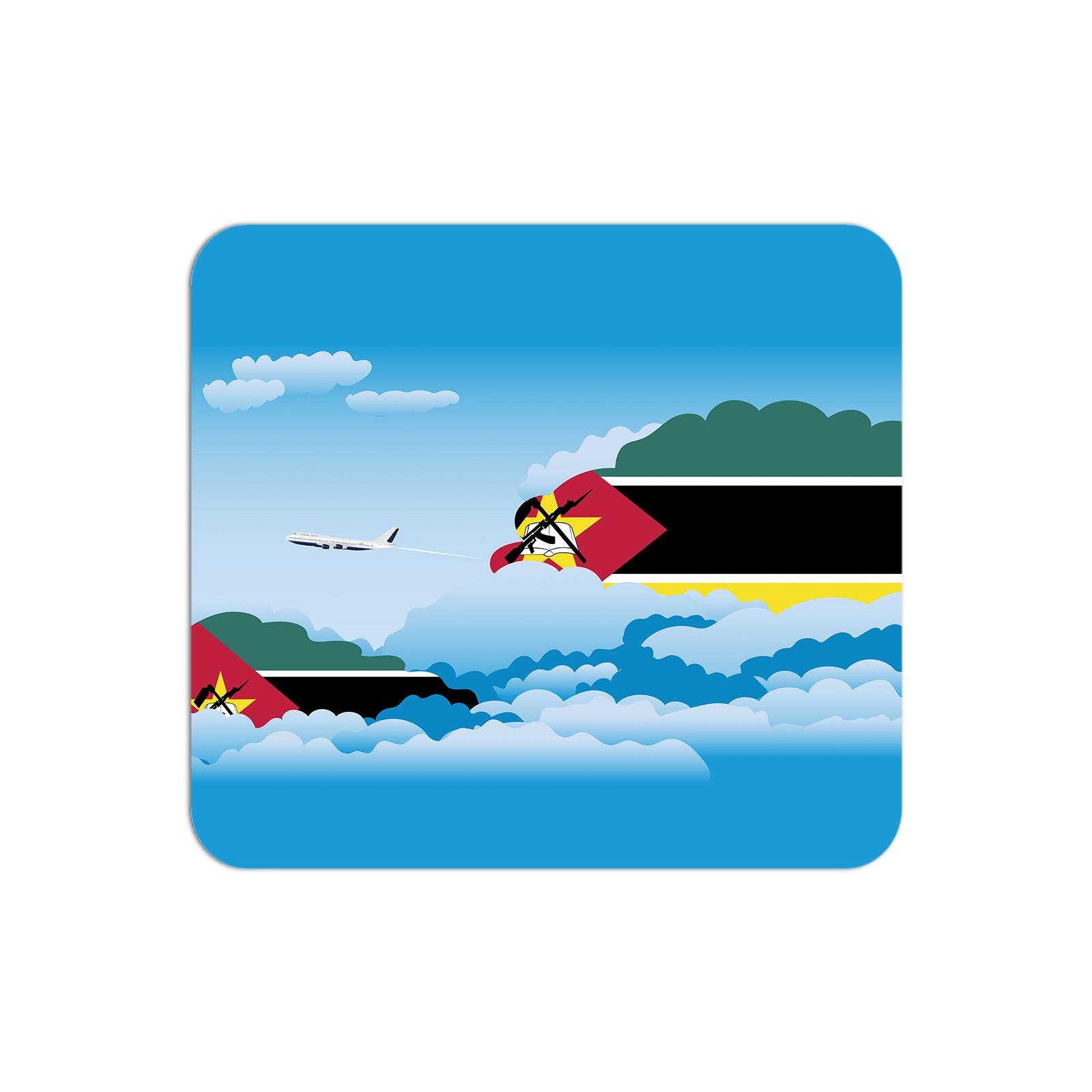 Mozambique Airplane Airport Flight Day Clouds Mousepad 