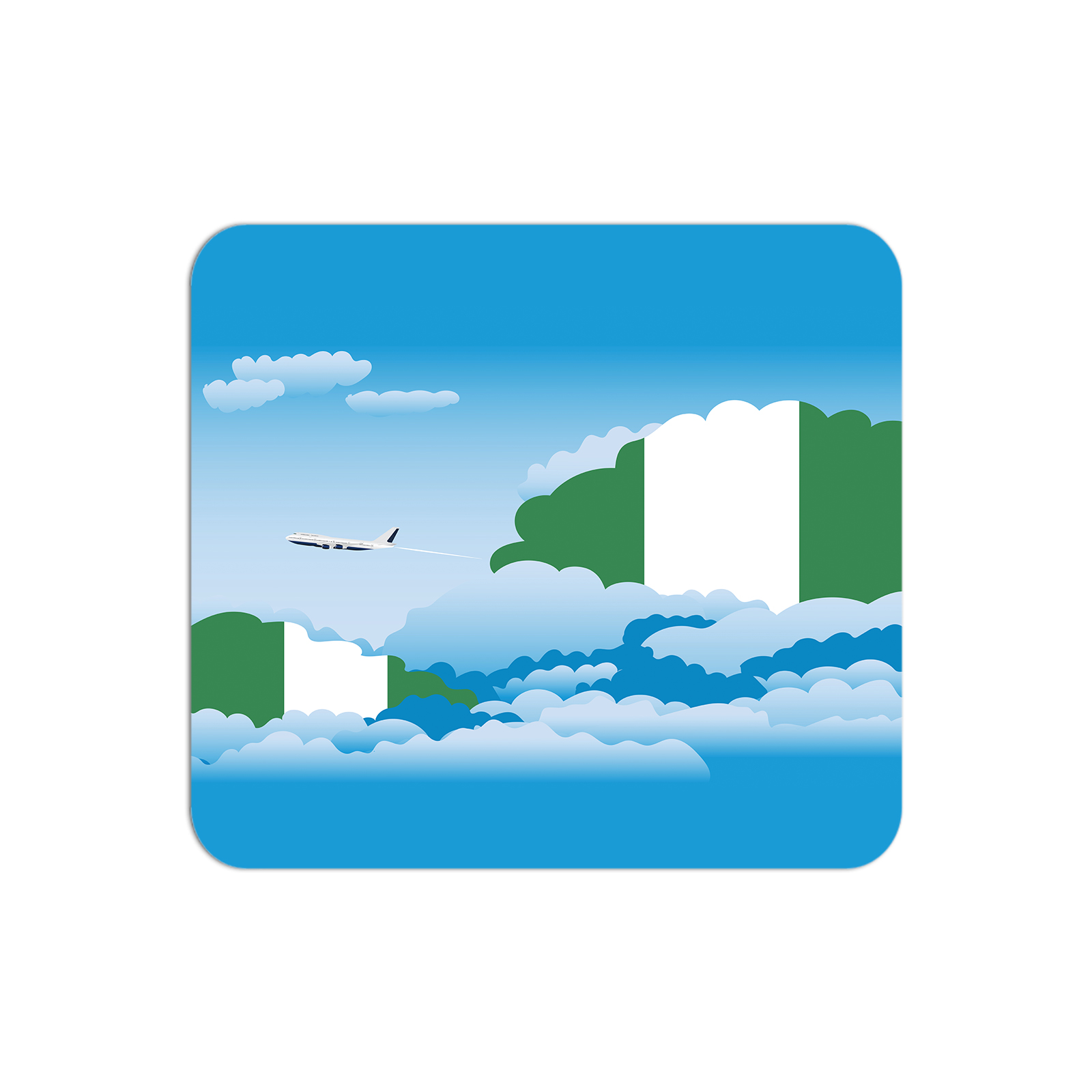 Nigeria Airplane Airport Flight Day Clouds Mousepad 