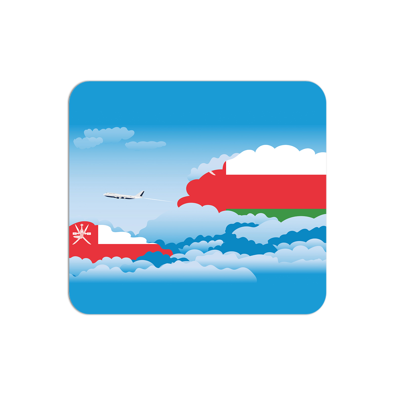 Oman Airplane Airport Flight Day Clouds Mousepad 