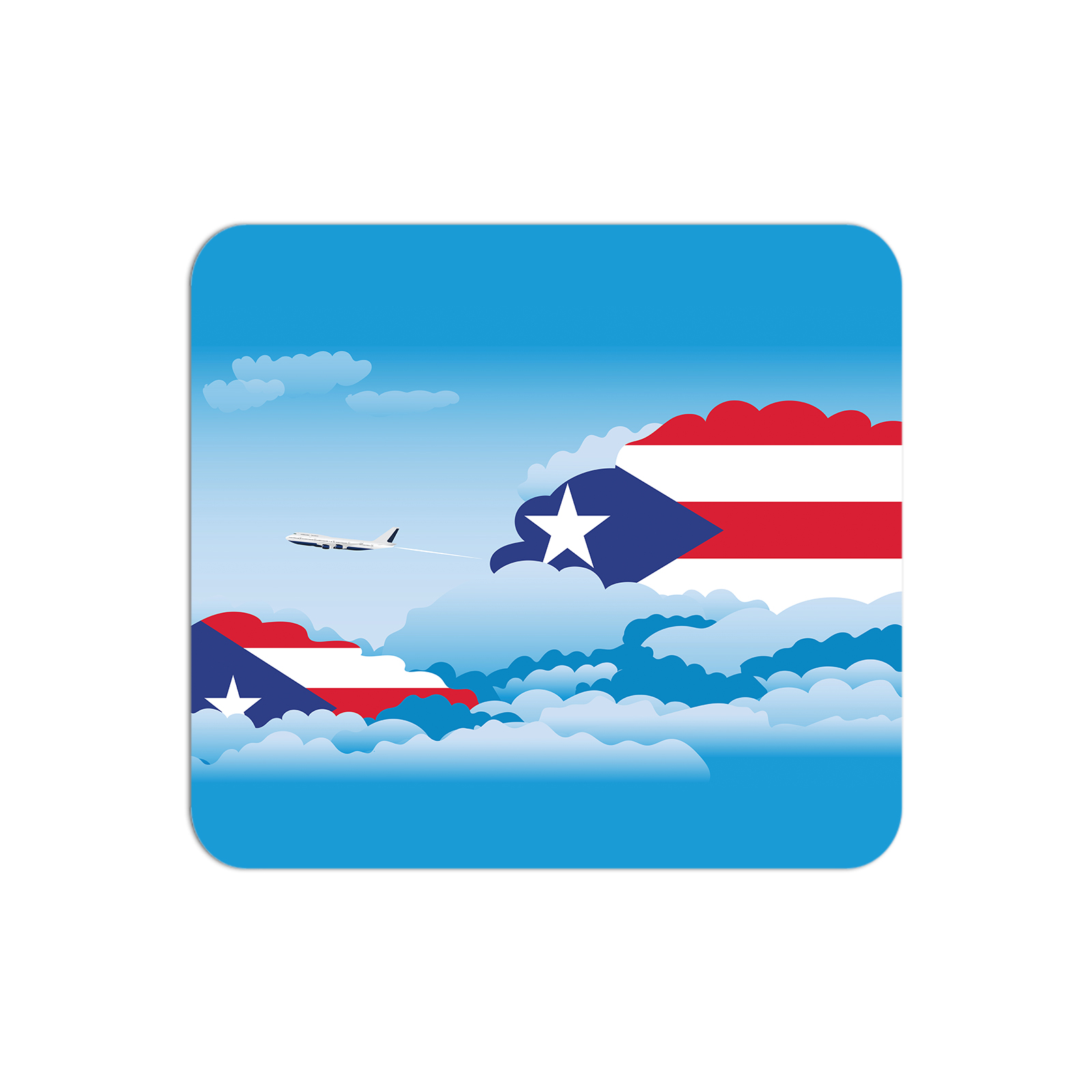 Puerto Rico Airplane Airport Flight Day Clouds Mousepad 