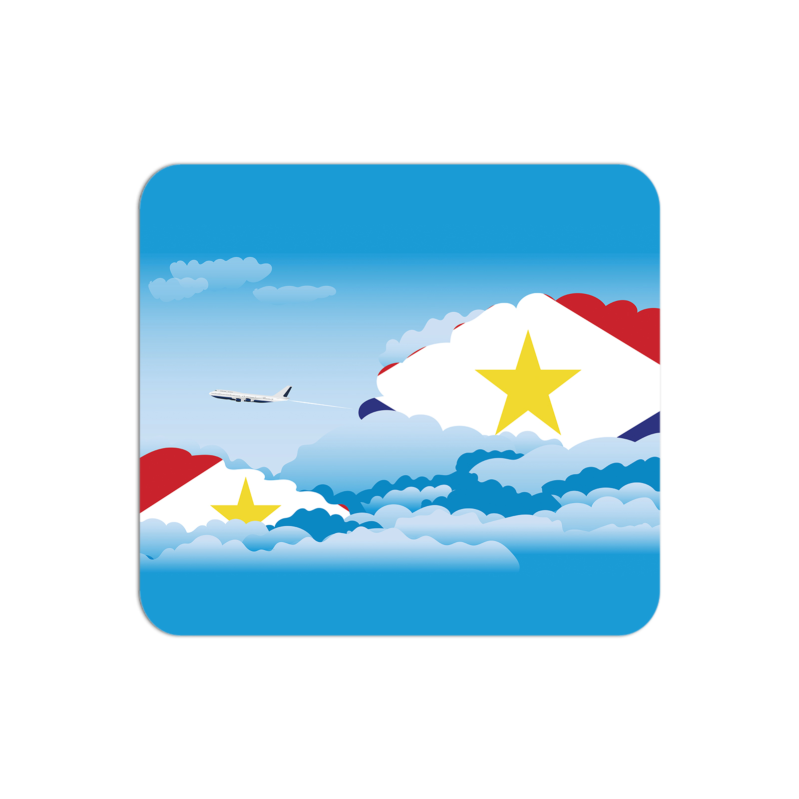 Saba Airplane Airport Flight Day Clouds Mousepad 
