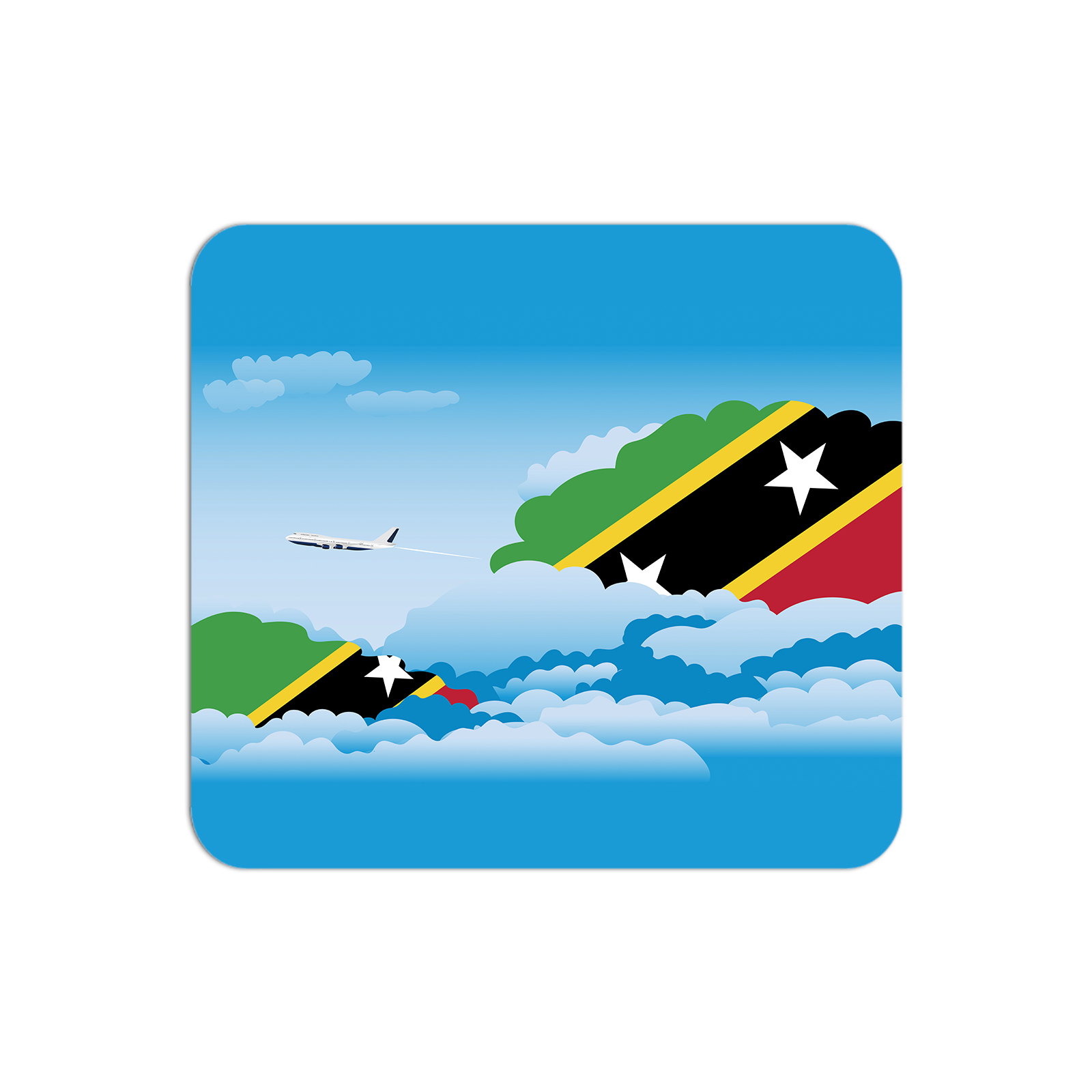 Saint Kitts and Nevis Airplane Airport Flight Day Clouds Mousepad 
