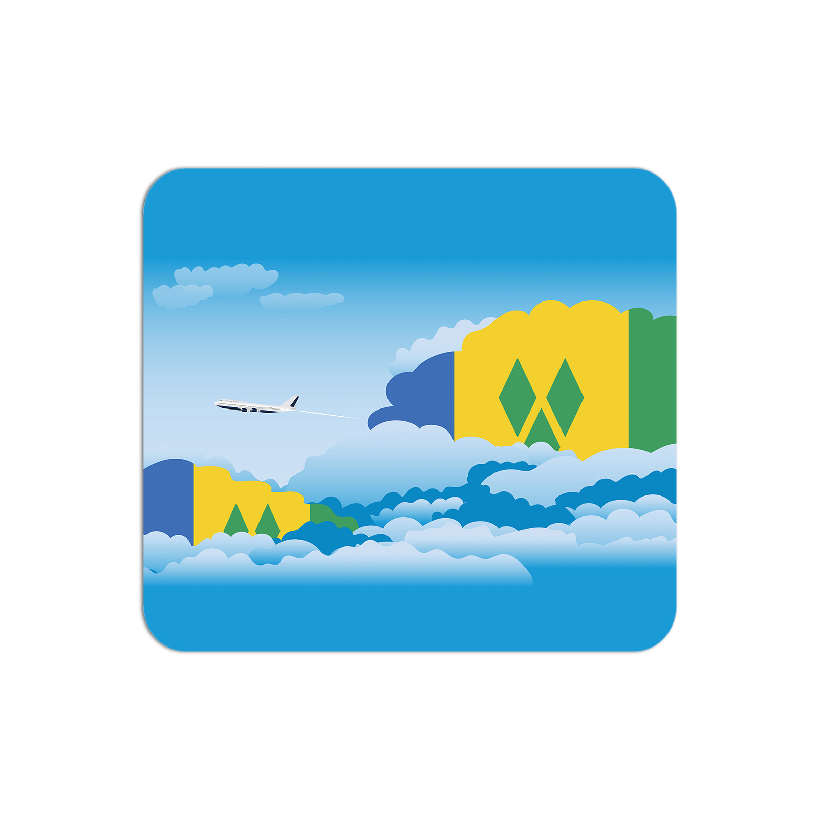 Saint Vincent and the Grenadines Airplane Airport Flight Day Clouds Mousepad 