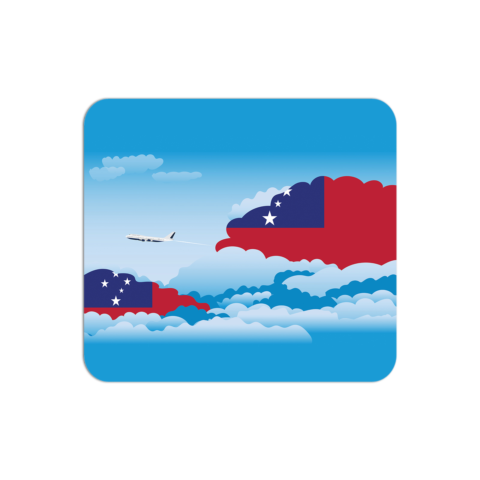 Samoa Airplane Airport Flight Day Clouds Mousepad 