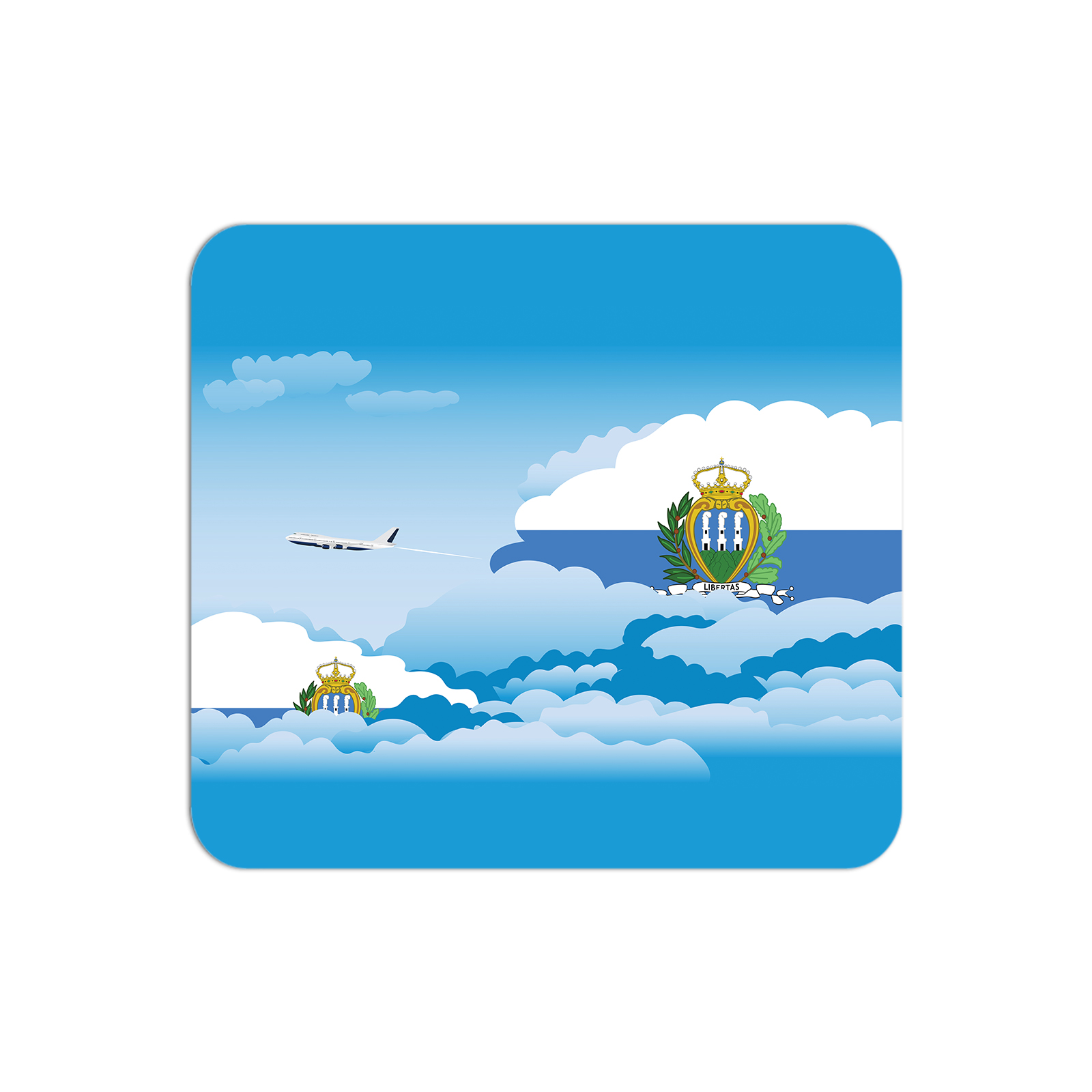 San Marino Airplane Airport Flight Day Clouds Mousepad 