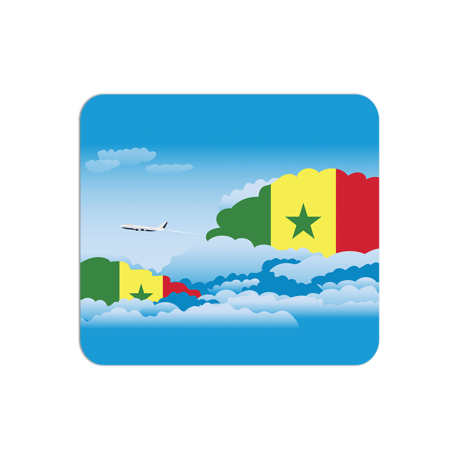 Senegal Airplane Airport Flight Day Clouds Mousepad 