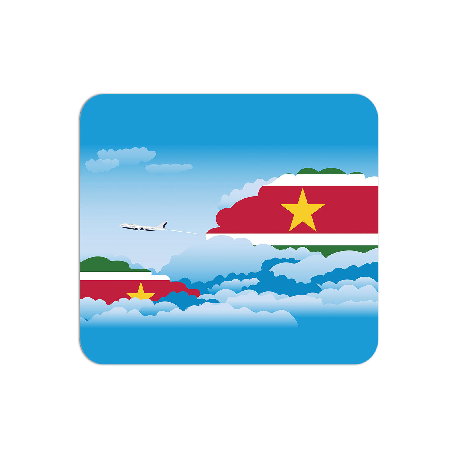 Suriname Airplane Airport Flight Day Clouds Mousepad 