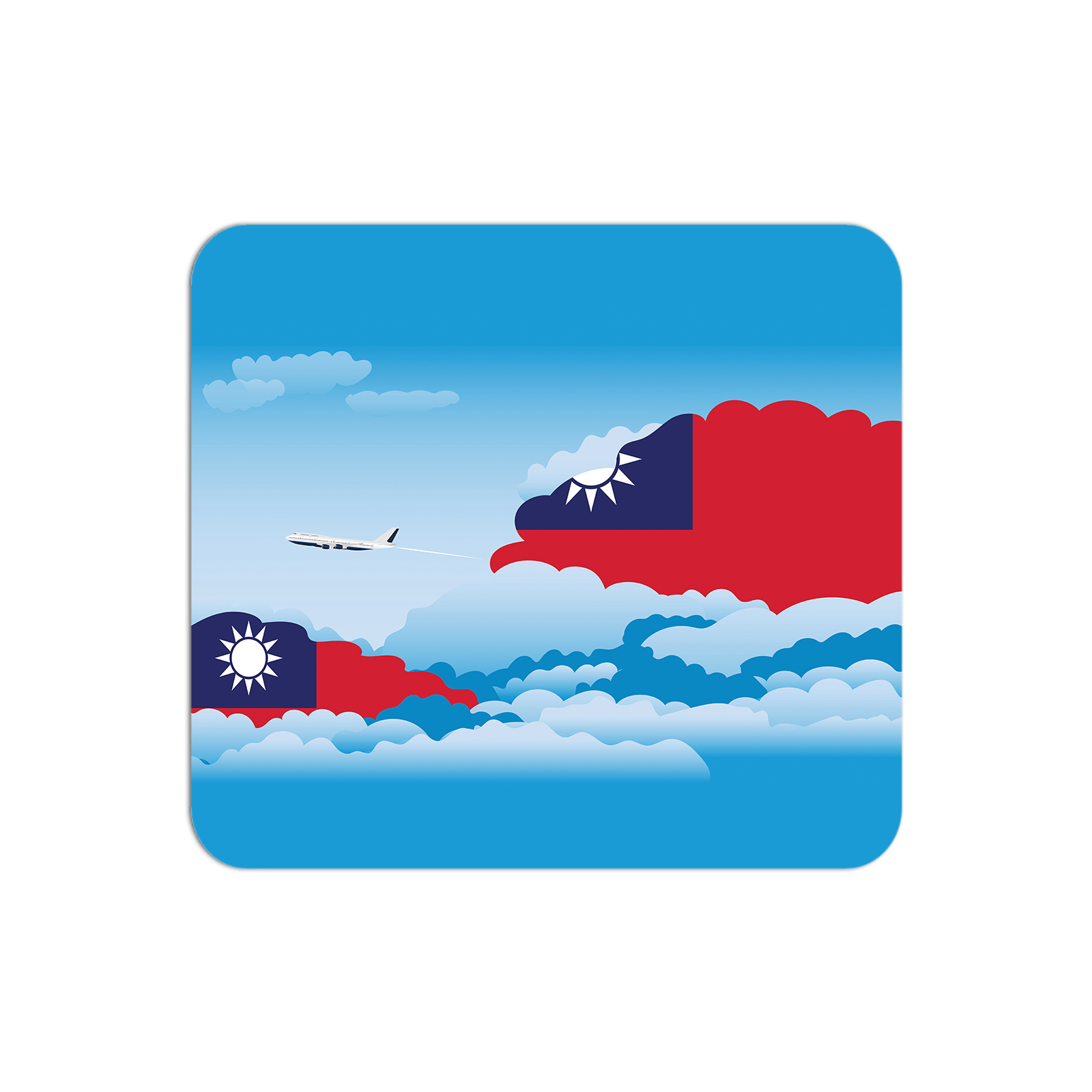 Taiwan Airplane Airport Flight Day Clouds Mousepad 