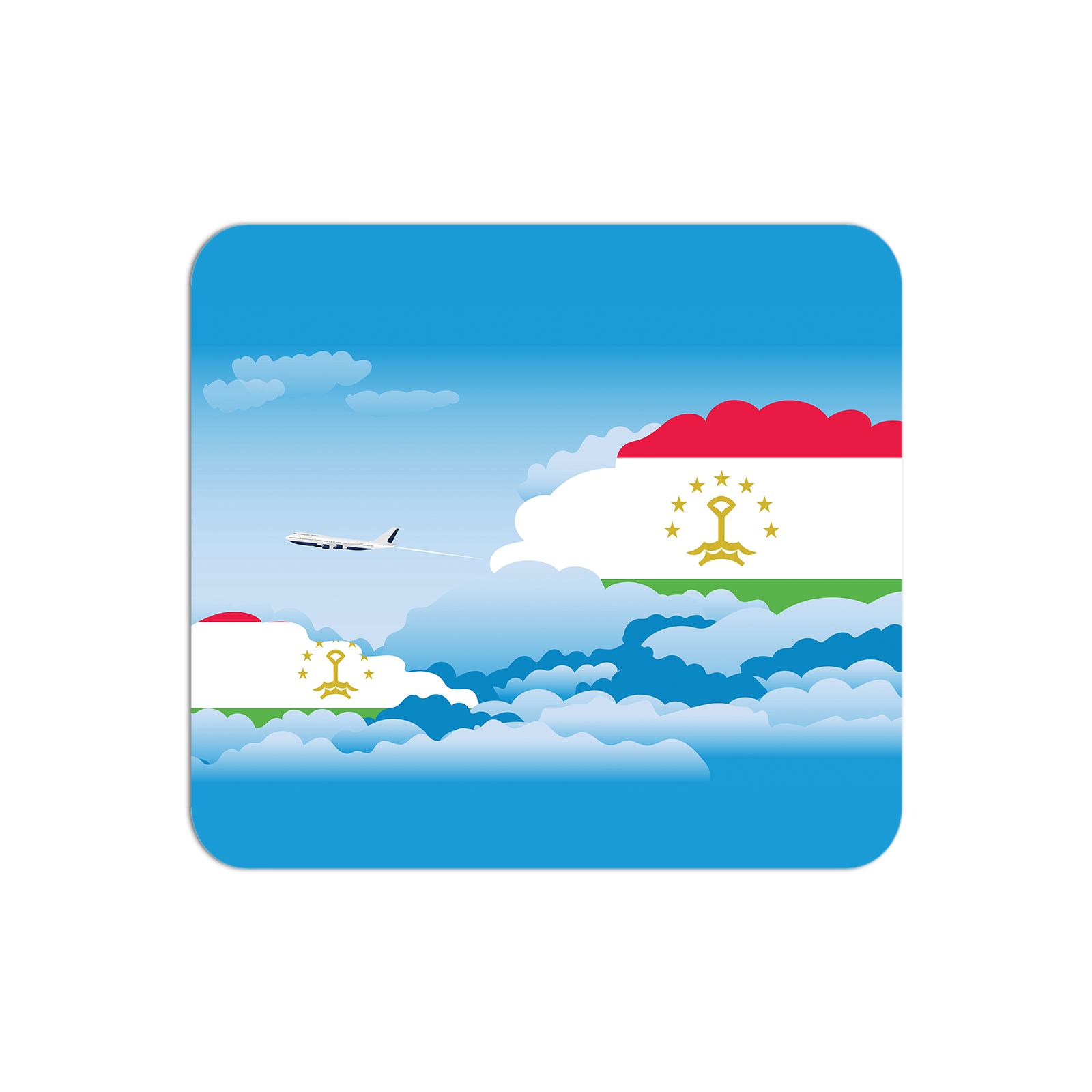 Tajikistan Airplane Airport Flight Day Clouds Mousepad 