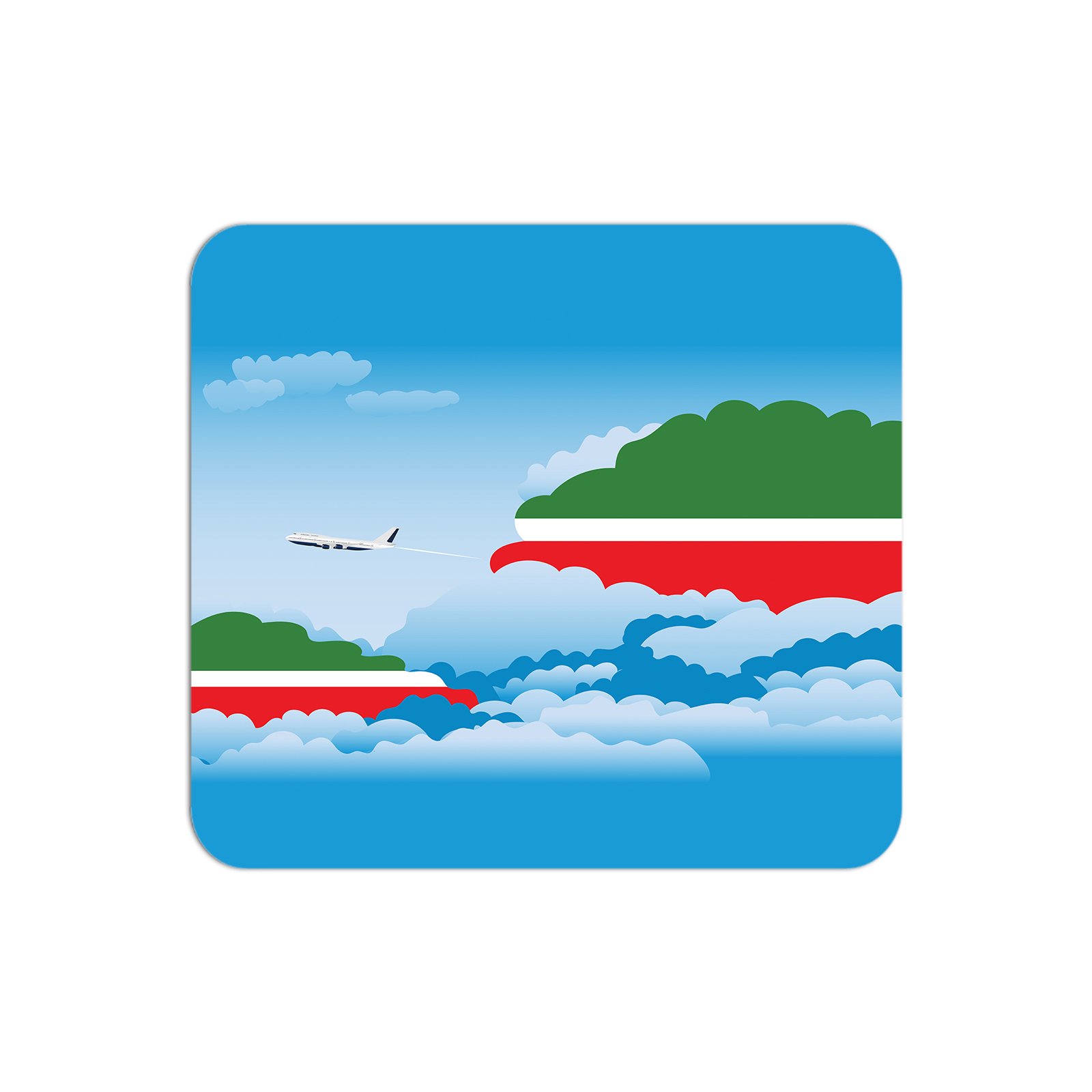 Tatarstan Airplane Airport Flight Day Clouds Mousepad 