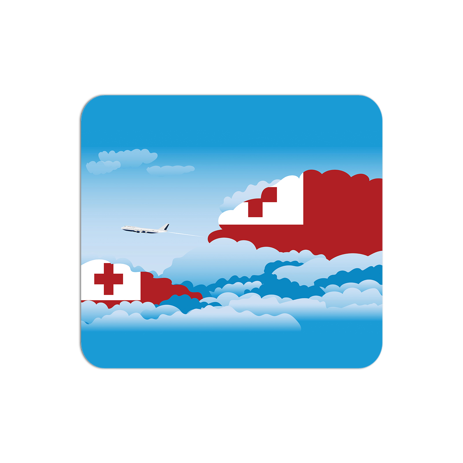 Tonga Airplane Airport Flight Day Clouds Mousepad 