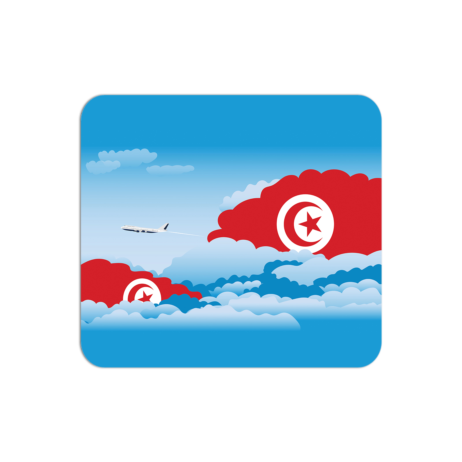 Tunisia Airplane Airport Flight Day Clouds Mousepad 