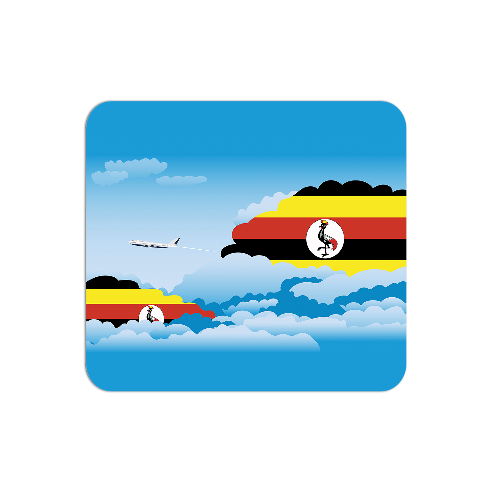 Uganda Airplane Airport Flight Day Clouds Mousepad 