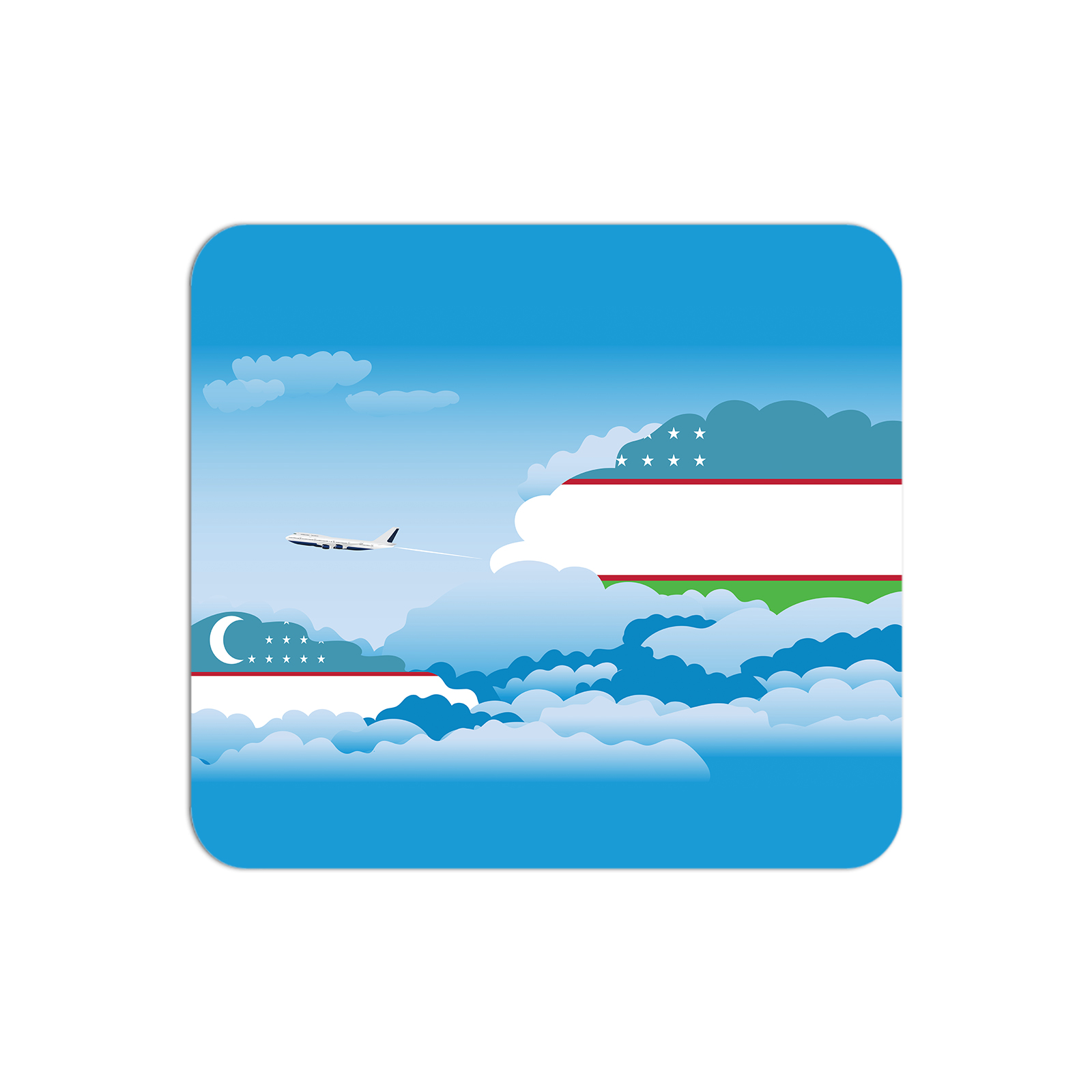 Uzbekistan Airplane Airport Flight Day Clouds Mousepad 