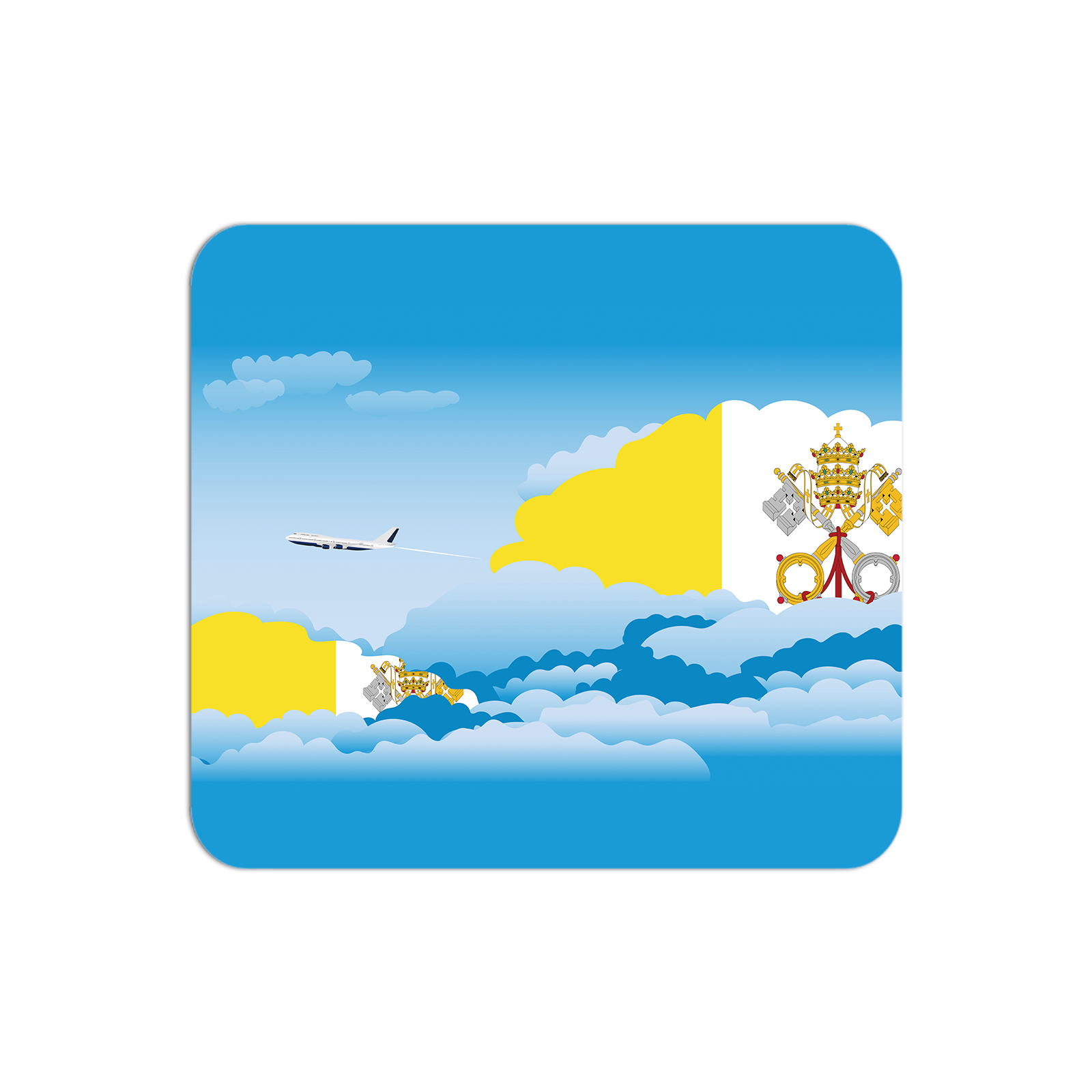Vatican City Holy See Airplane Airport Flight Day Clouds Mousepad 
