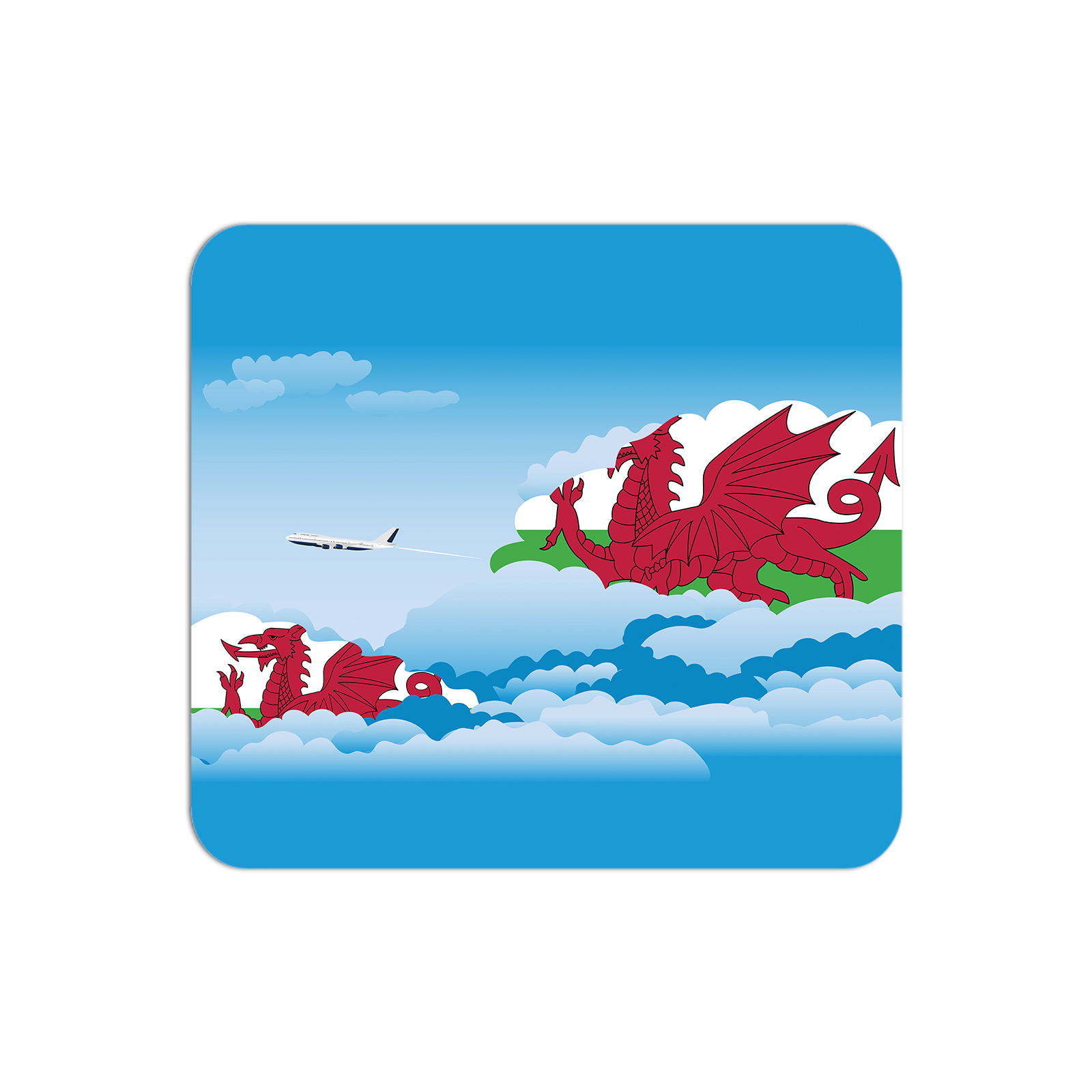 Wales Airplane Airport Flight Day Clouds Mousepad 