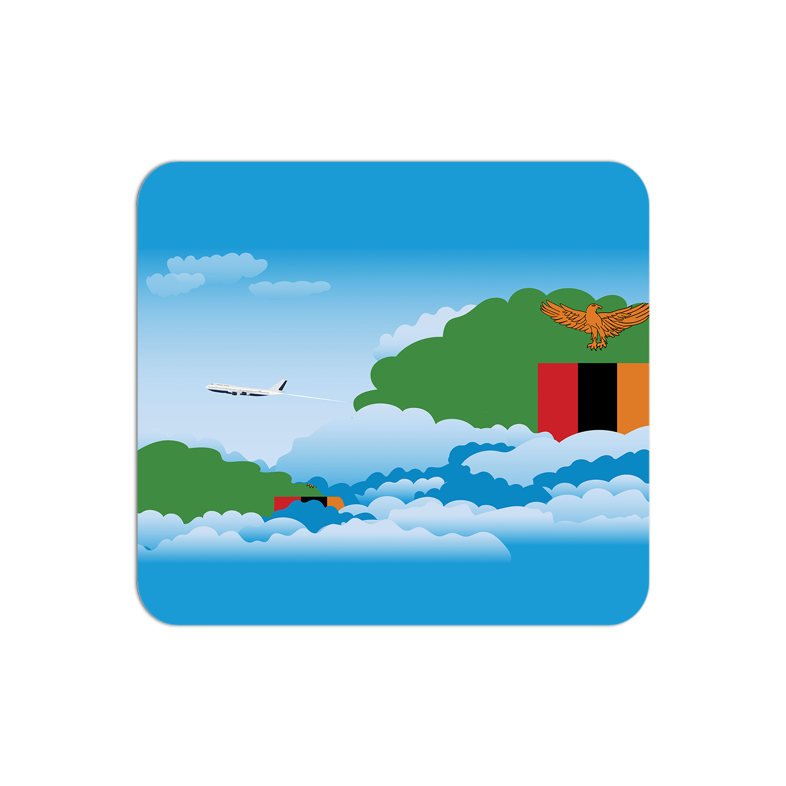 Zambia Airplane Airport Flight Day Clouds Mousepad 