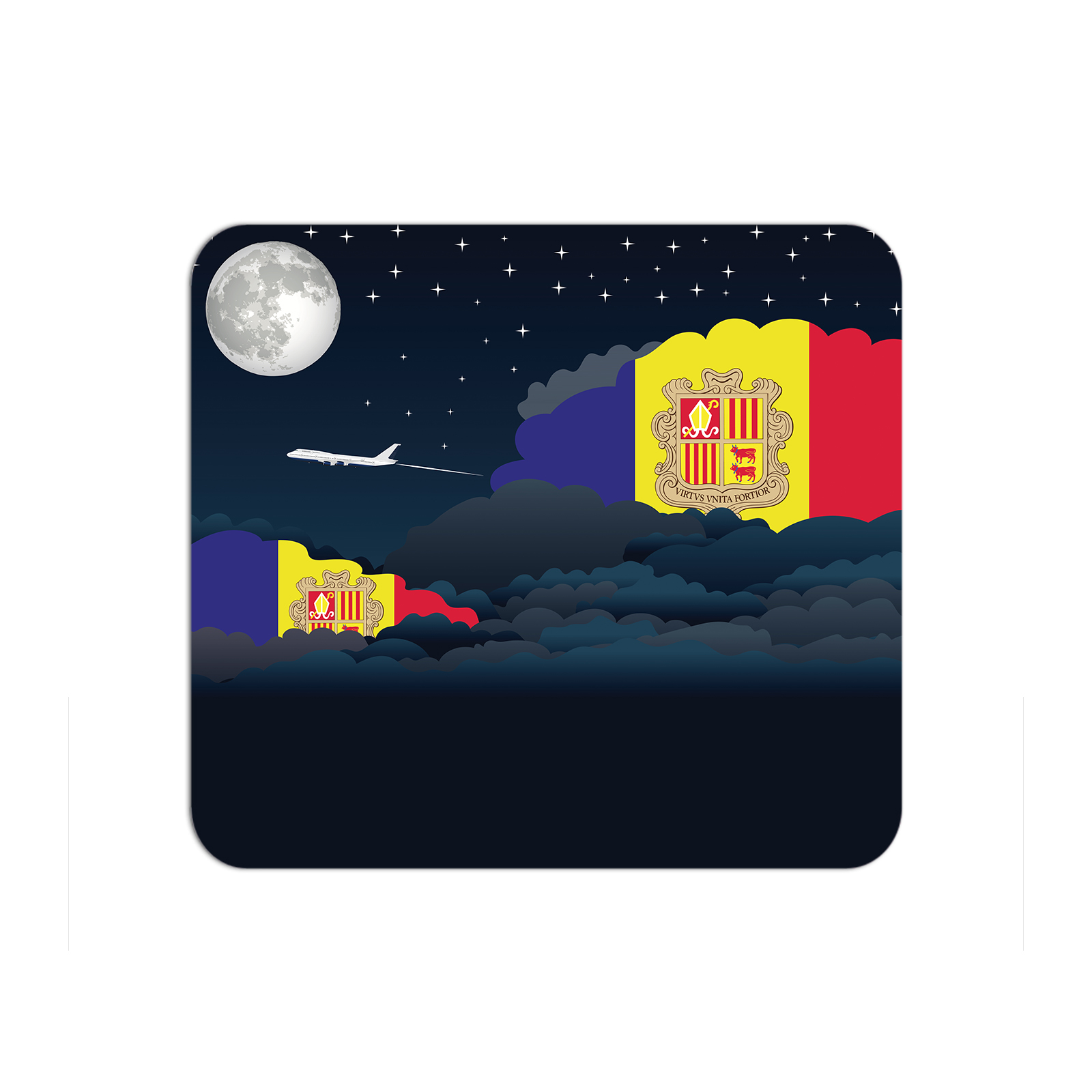 Andorra Airplane Airport Flight Night Clouds Mousepad 