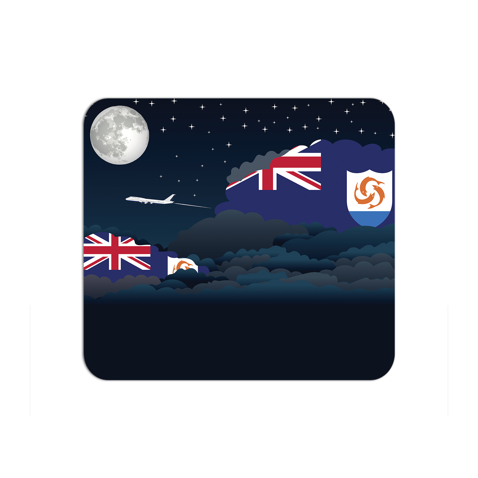 Anguilla Airplane Airport Flight Night Clouds Mousepad 