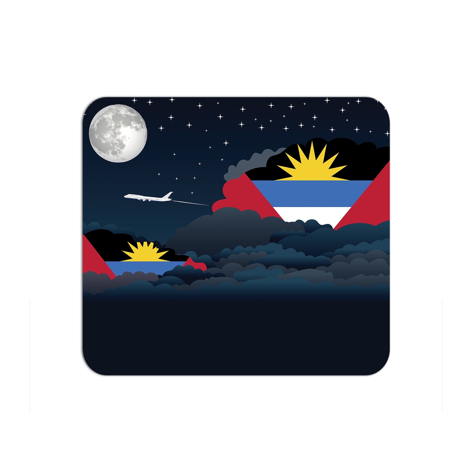 Antigua and Barbuda Airplane Airport Flight Night Clouds Mousepad 