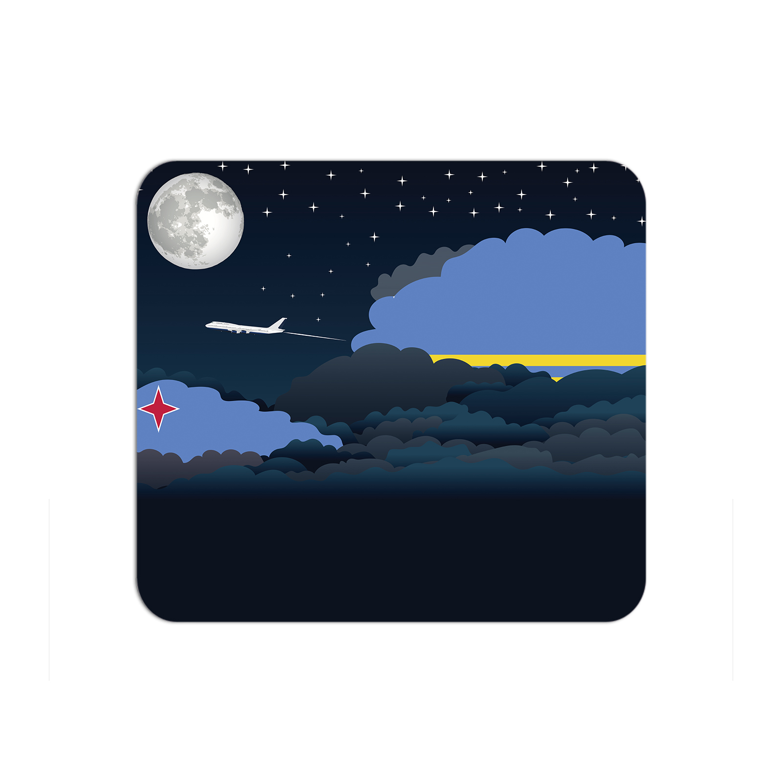 Aruba Airplane Airport Flight Night Clouds Mousepad 