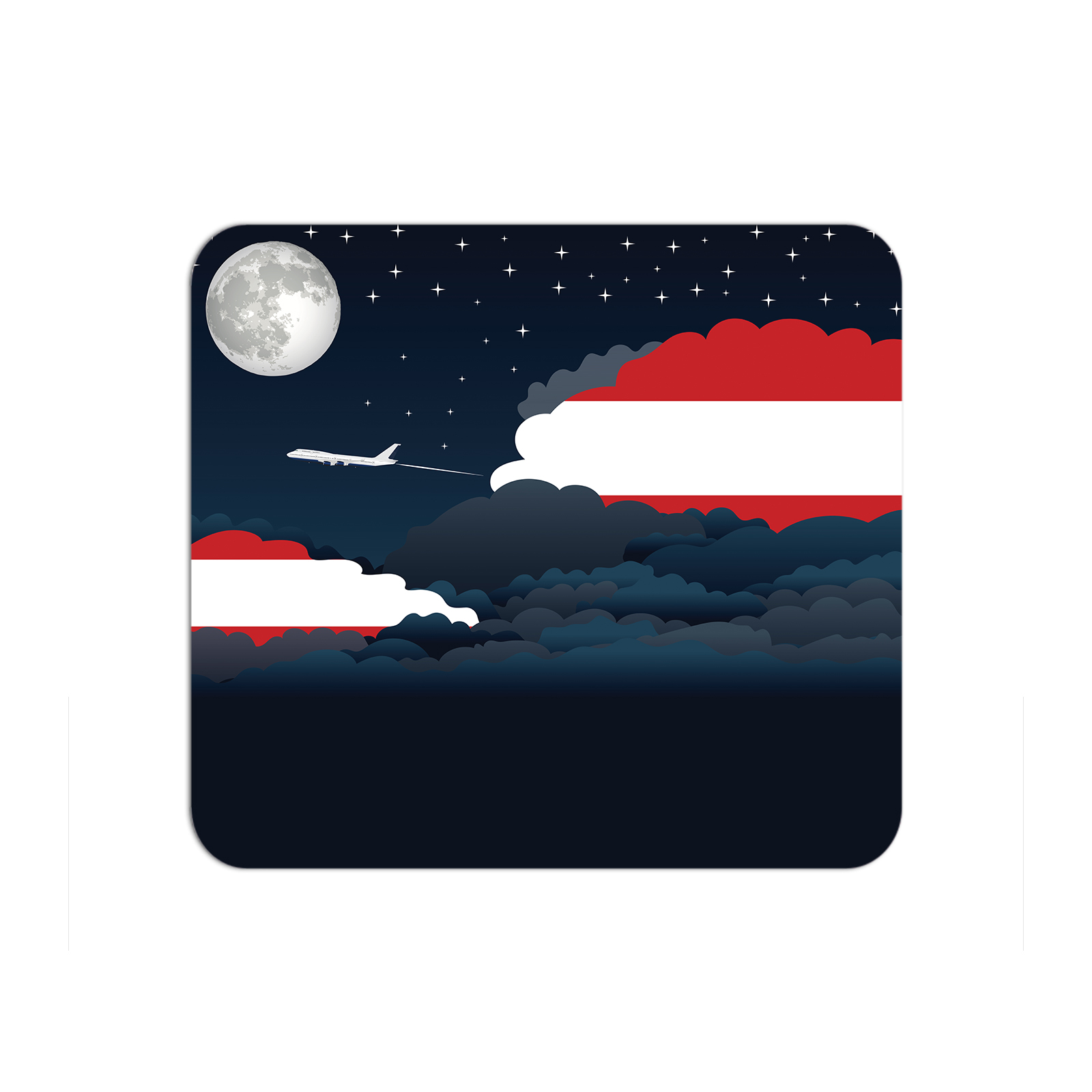 Austria Airplane Airport Flight Night Clouds Mousepad 