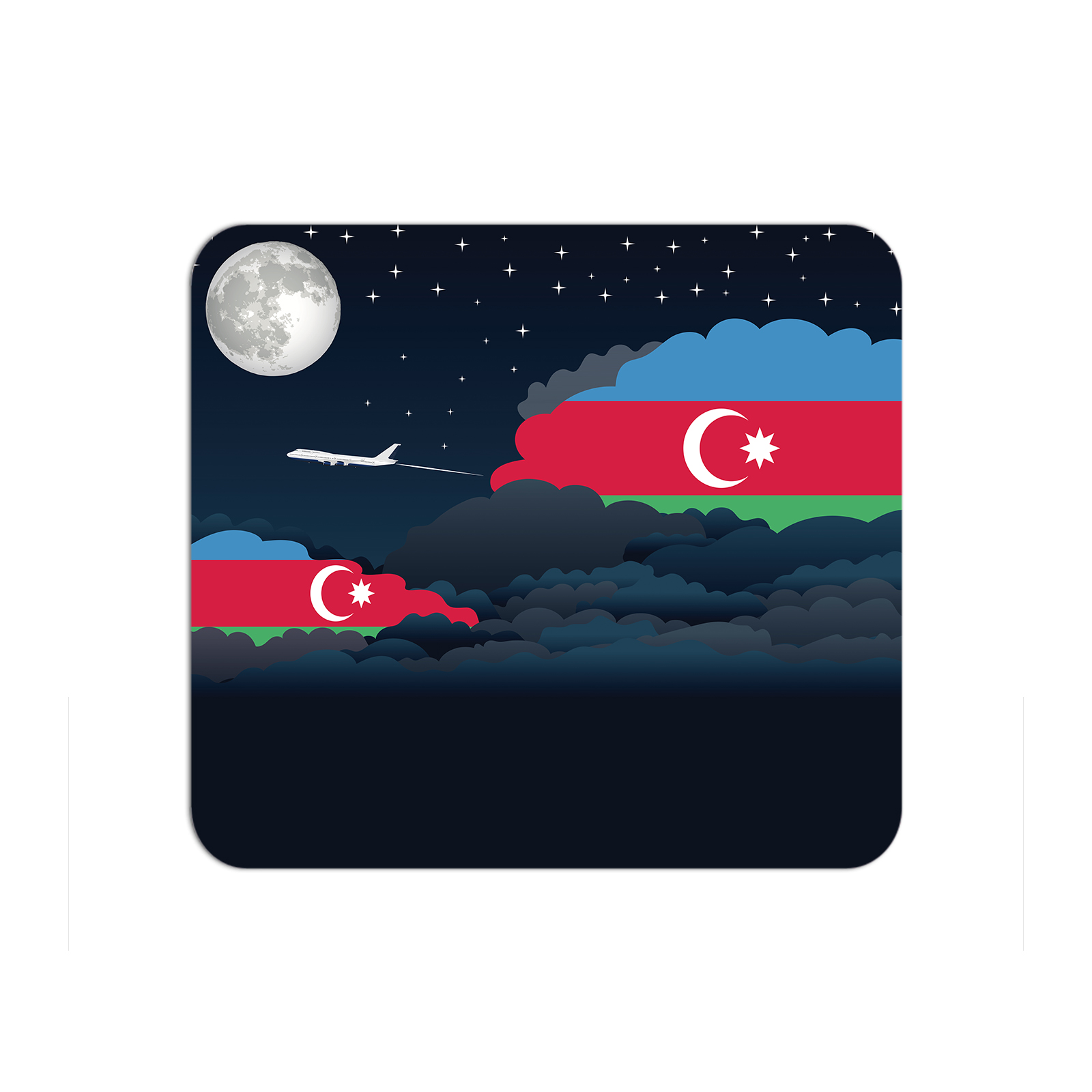 Azerbaijan Airplane Airport Flight Night Clouds Mousepad 