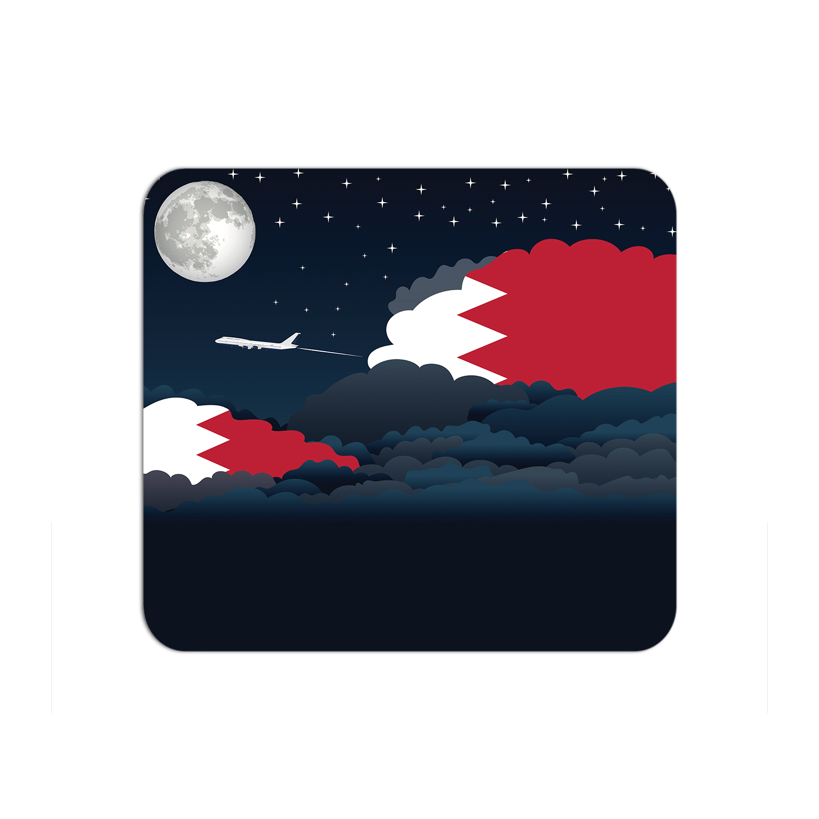 Bahrain Airplane Airport Flight Night Clouds Mousepad 