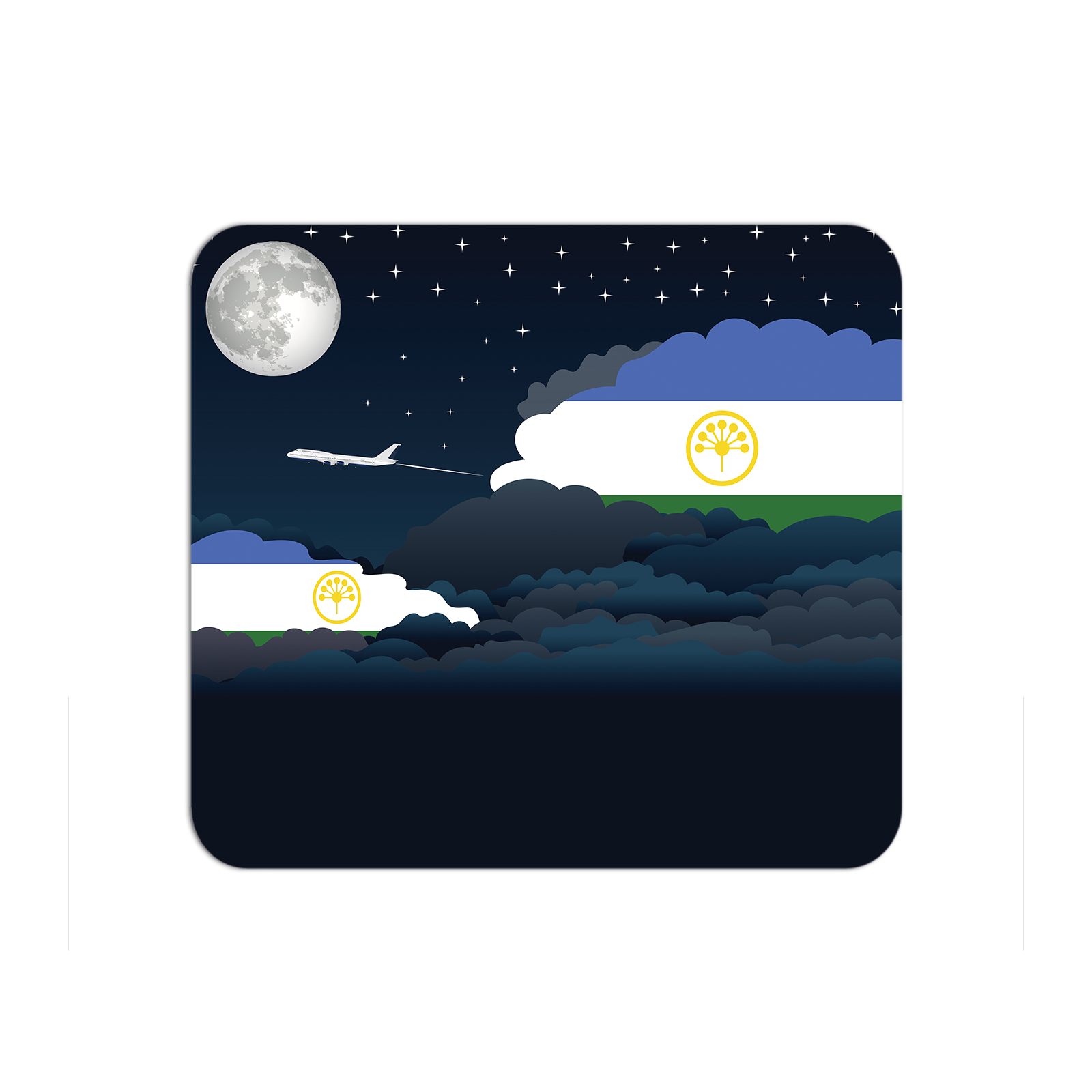 Bashkortostan Airplane Airport Flight Night Clouds Mousepad 
