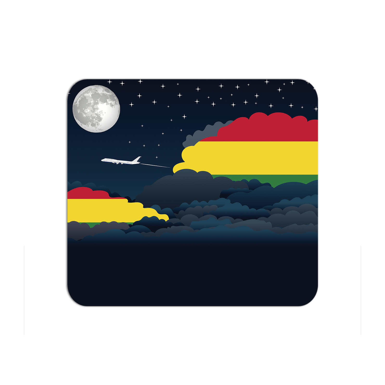 Bolivia Airplane Airport Flight Night Clouds Mousepad 