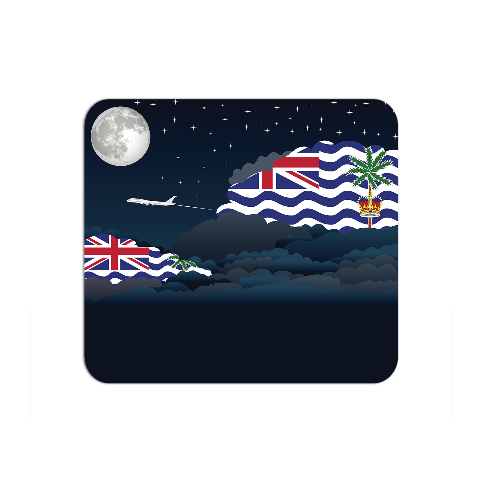 British Indian Ocean Territory Airplane Airport Flight Night Clouds Mousepad 